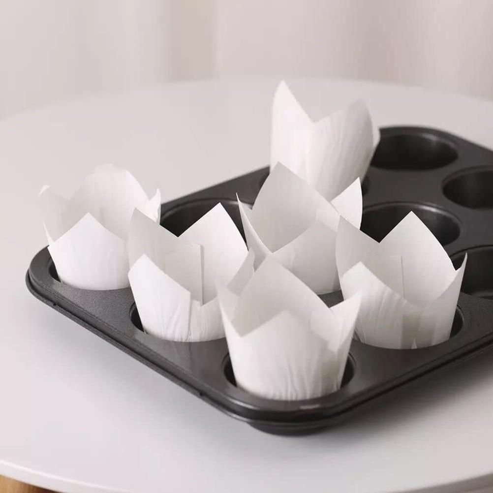 150 Pieces Mini Baking Cups Tulip Baking Cups Cupcake Liners Muffin Liners for view 5