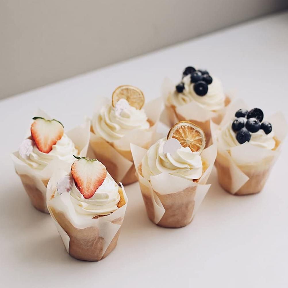 150 Pieces Mini Baking Cups Tulip Baking Cups Cupcake Liners Muffin Liners for view 8