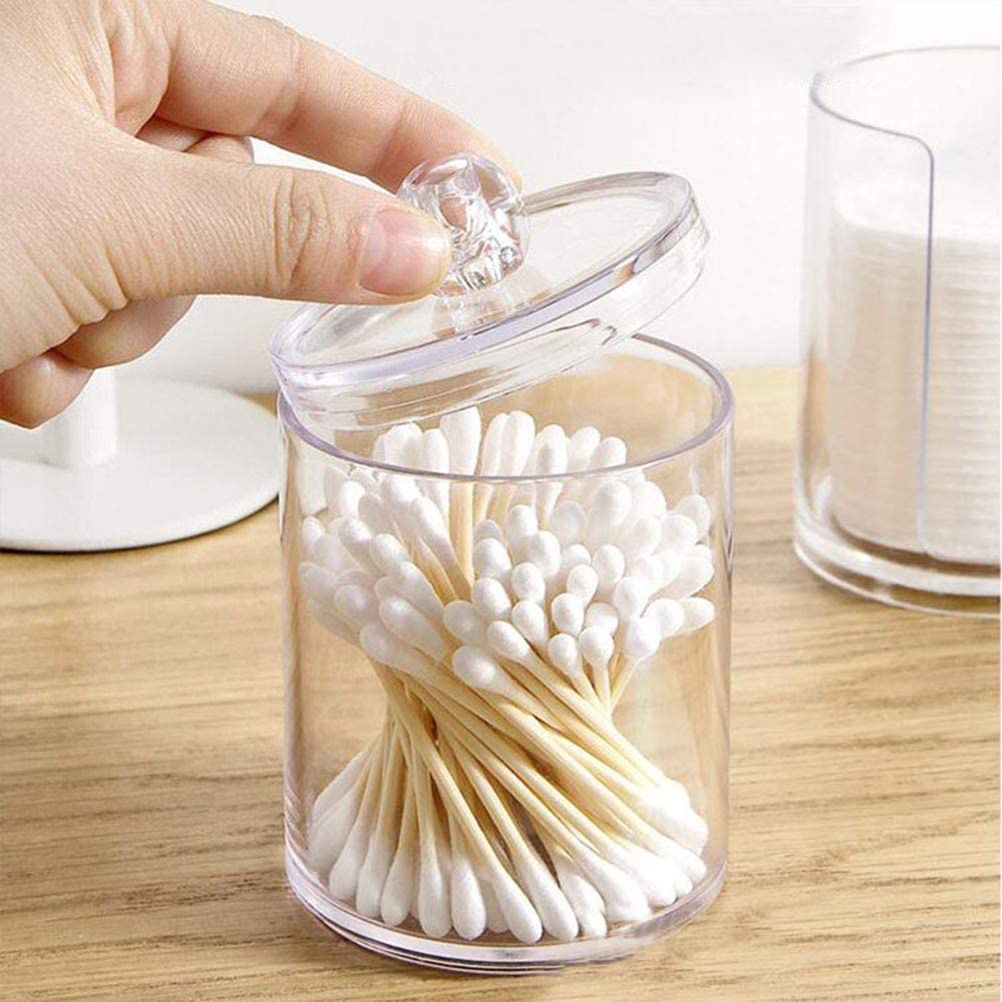3PCS Clear Acrylic Cotton Swab Container Organizer Multipurpose Durable view 2