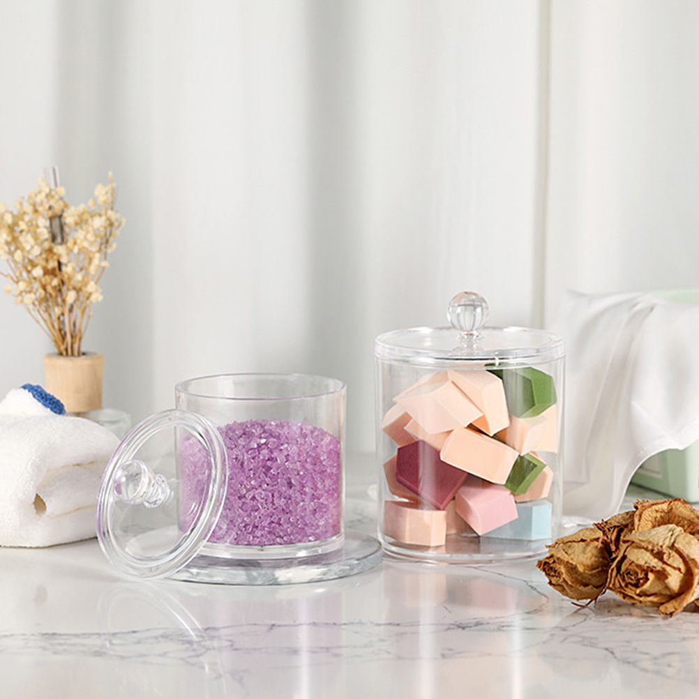 3PCS Clear Acrylic Cotton Swab Container Organizer Multipurpose Durable view 4
