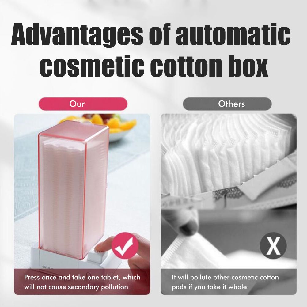 Automatic Cotton Pad Dispenser Press Out Makeup Cotton Holder Dispenser view 6