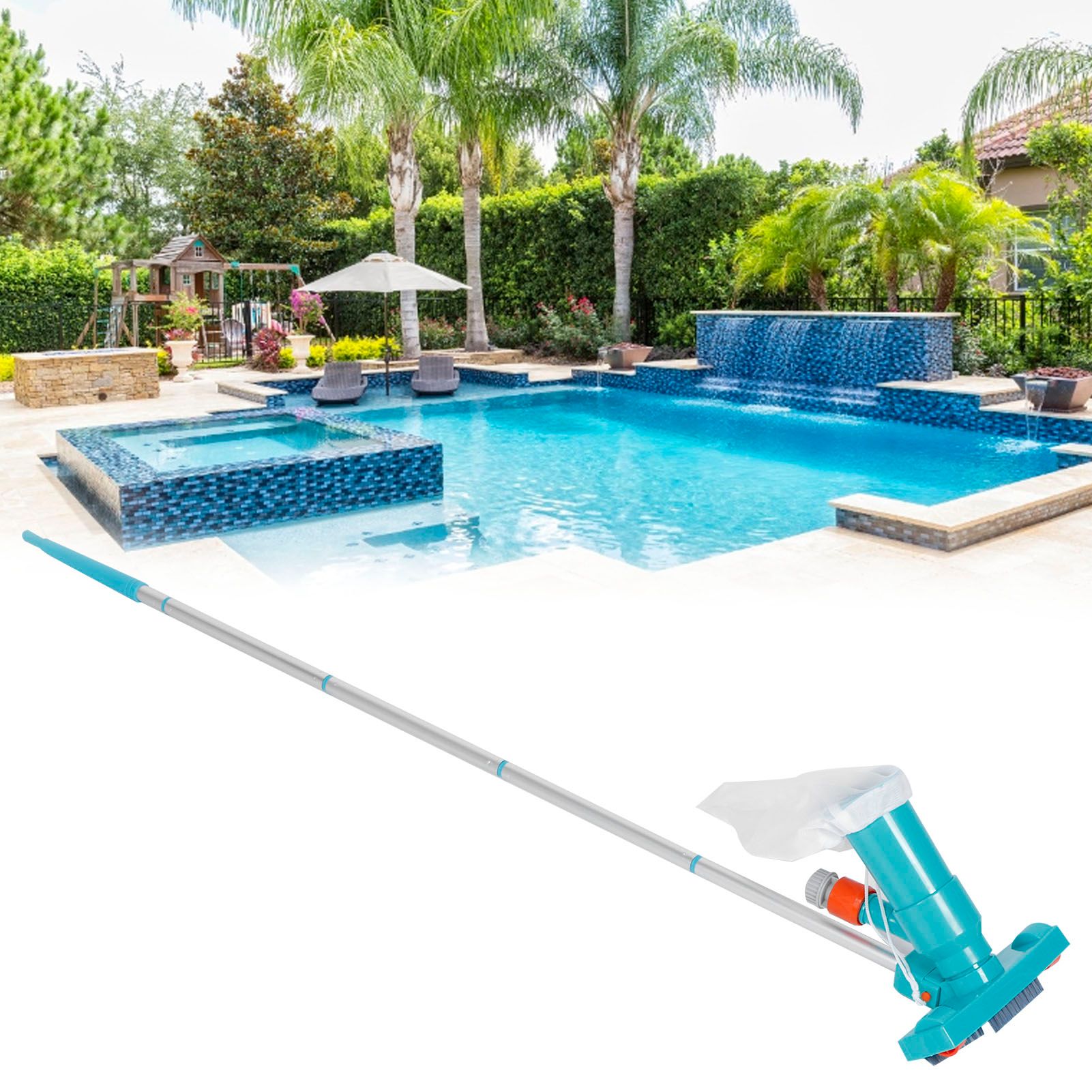 Portable Swimming Pool Cleaner Vacuum Suction Head Set Fountain Hot Tub Pond view 9