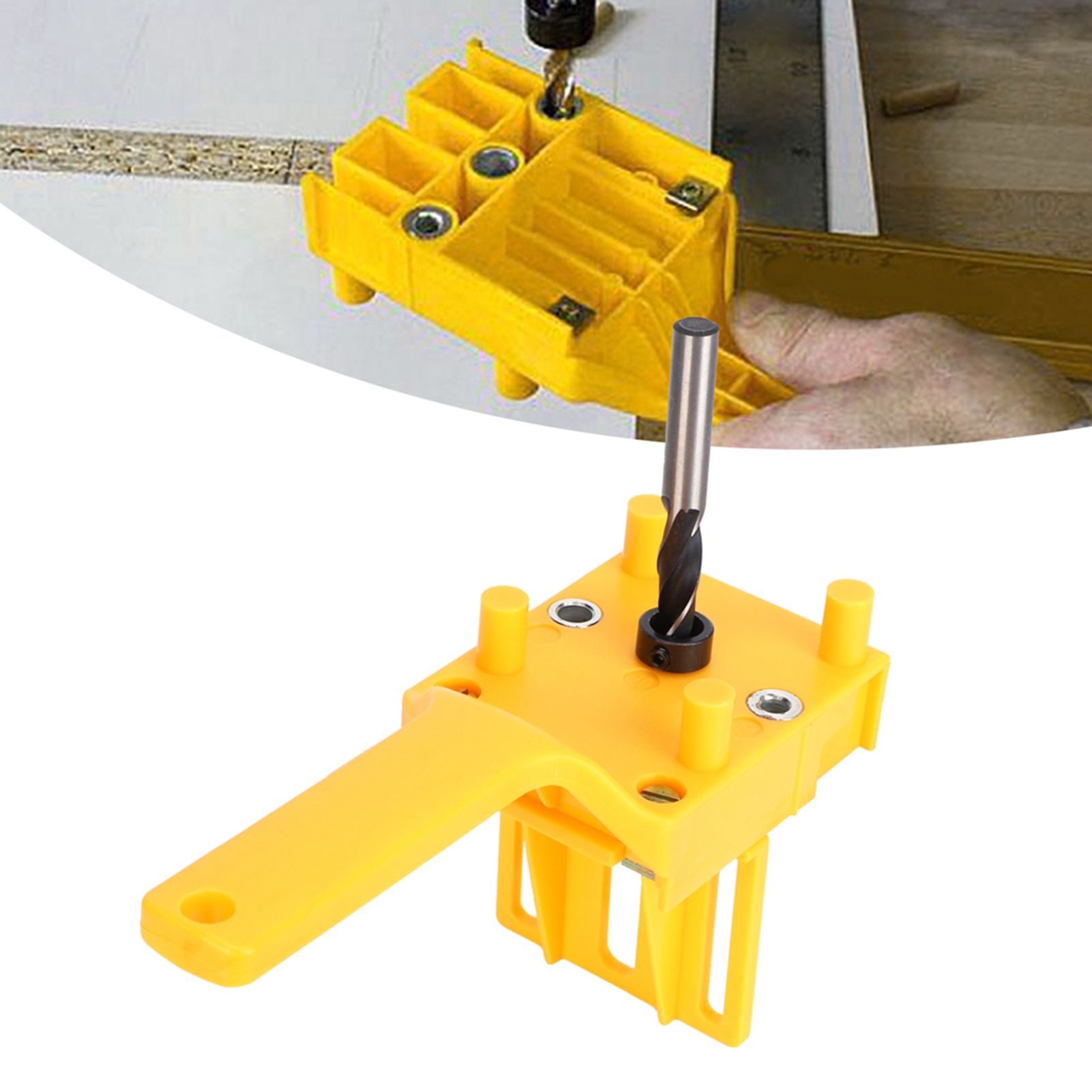 8Pcs Woodworking Dowel Jig Kit Punch Locator Handheld Pocket Hole Drilling Tools view 10