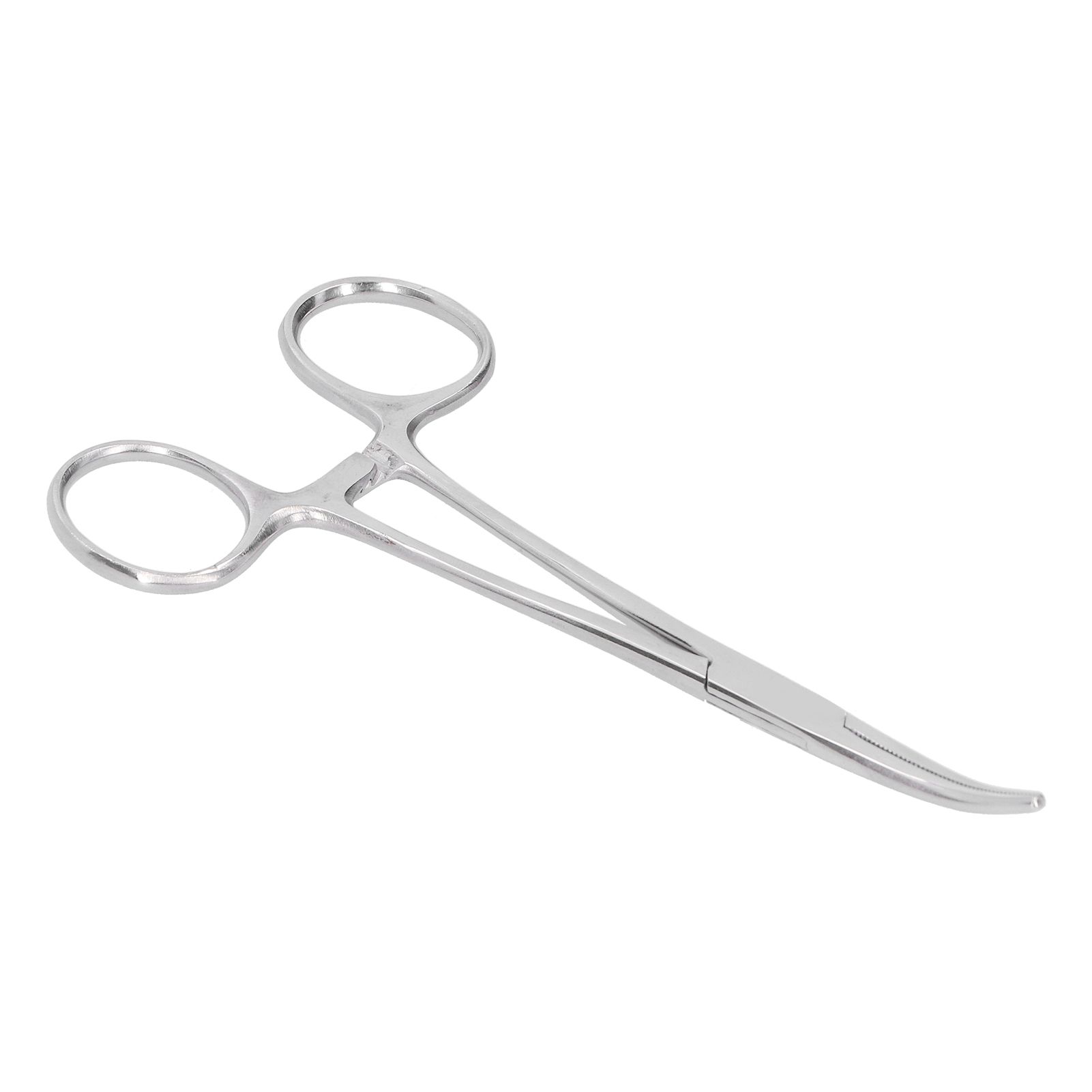 Hemostatic Forceps 14cm Stainless Steel Curved Tip Pliers Pet Hair Tweezers view 3