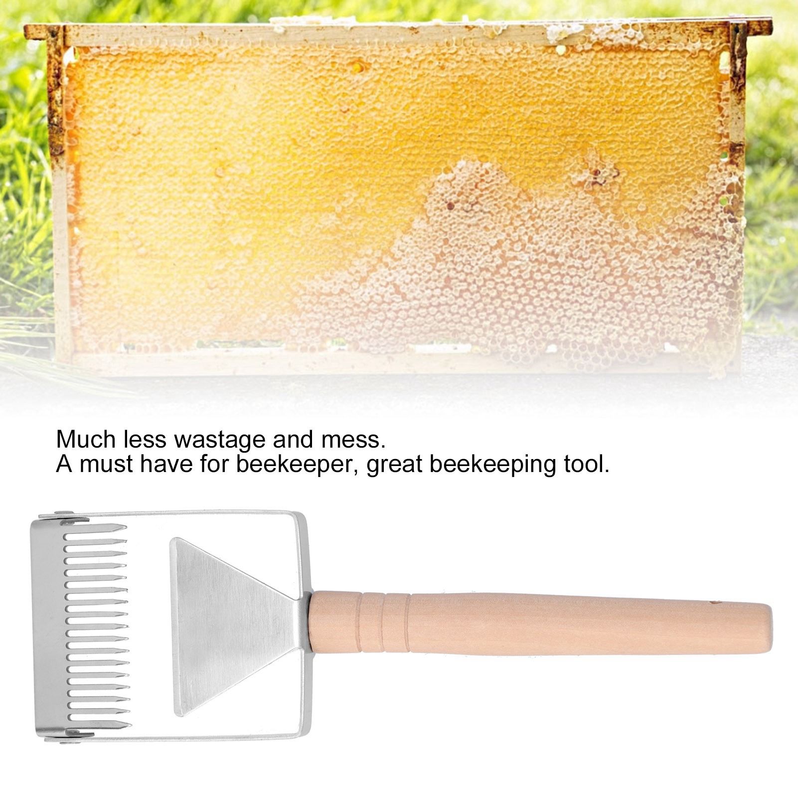 Uncapping Fork Honey Scraper Thicken Wooden Handle Beekeeping Tool Apiculture view 15