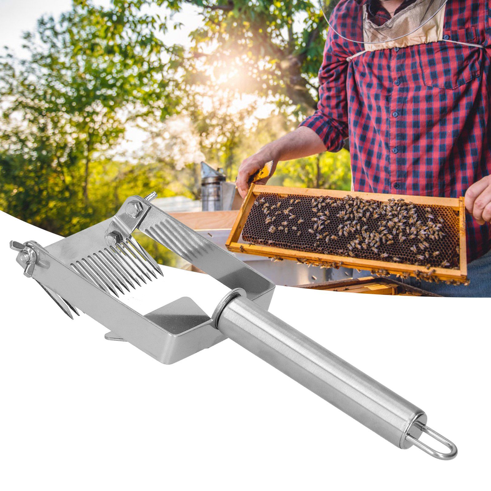 17 Tines Adjustable Honey Uncapping Fork Scraper Beehive Shovel Hand Tool view 10