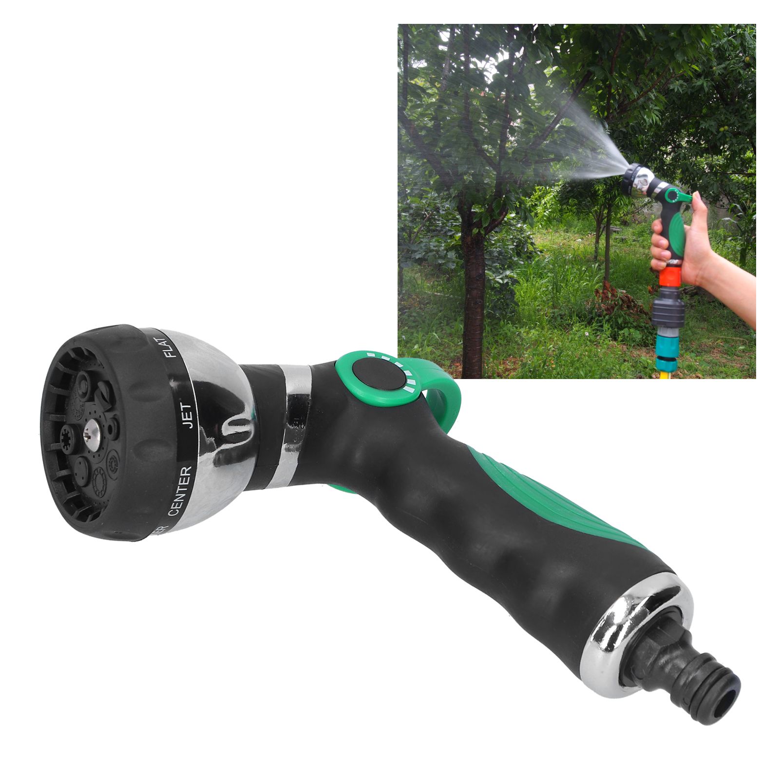 Garden Hose Spray Nozzle AntiSlip 8 Adjustable Patterns Water Sprayer Quick view 9
