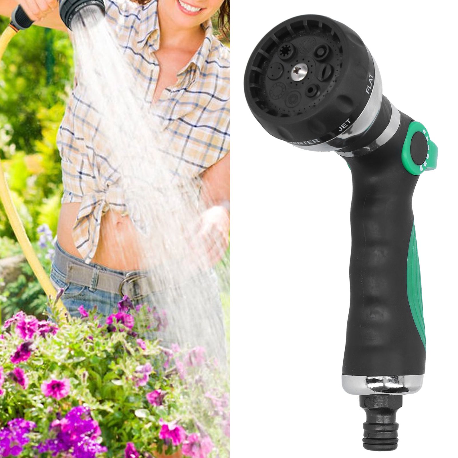 Garden Hose Spray Nozzle AntiSlip 8 Adjustable Patterns Water Sprayer Quick view 10