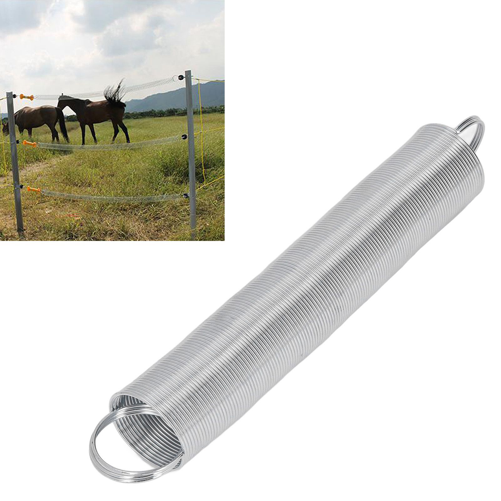 2pcs Electric Fence Spring Gates Stainless Steel 16 Feet Tension Livestock view 12