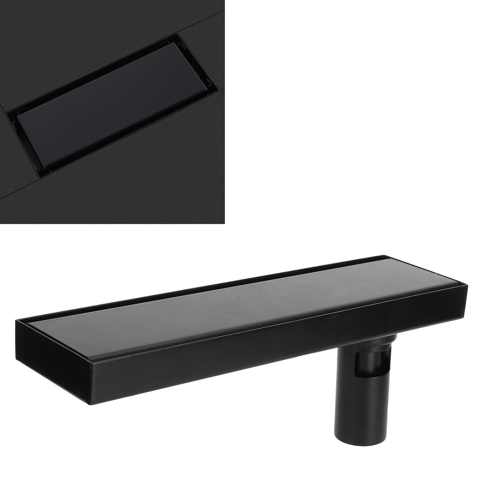 30cm Floor Drain 304 Stainless Steel Matte Black Linear Floor Concealed view 9