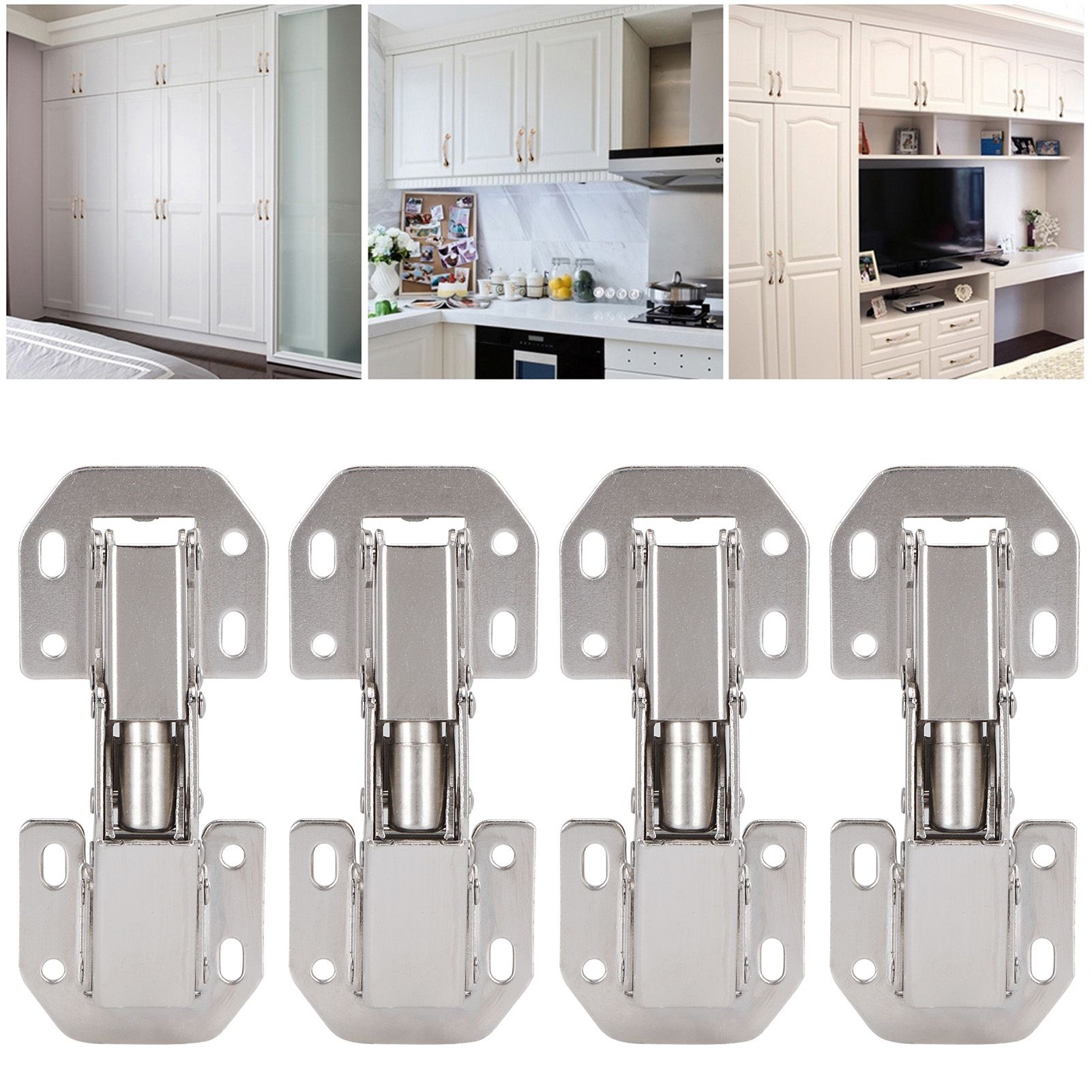 4Set Cabinet Hinges Bridge Shaped Door Hinge Kit for Cupboard Closet Wardrobe view 9