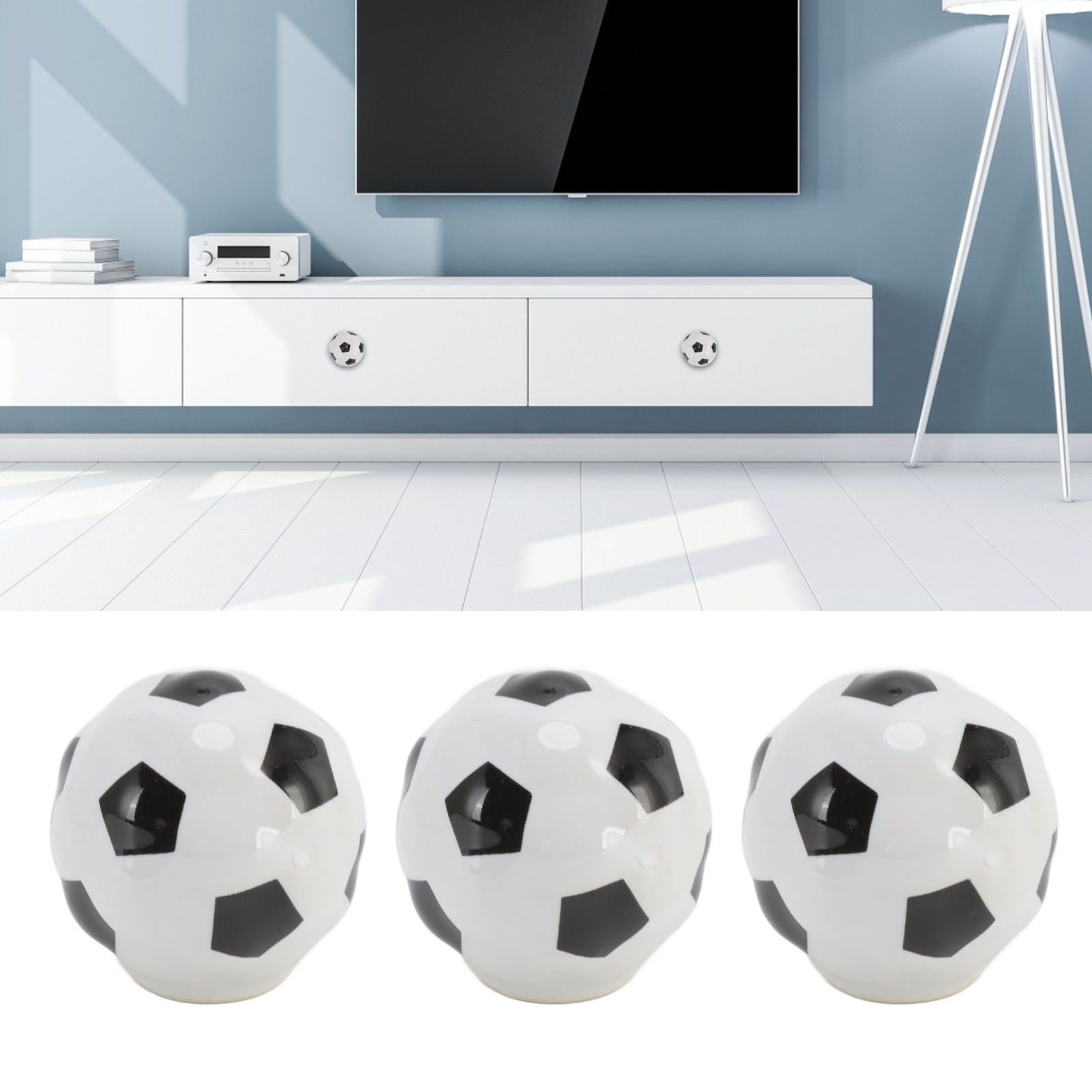 3 Set Football Cabinet Knobs Ball Sports Theme Single Hole Drawer Ceramic view 11