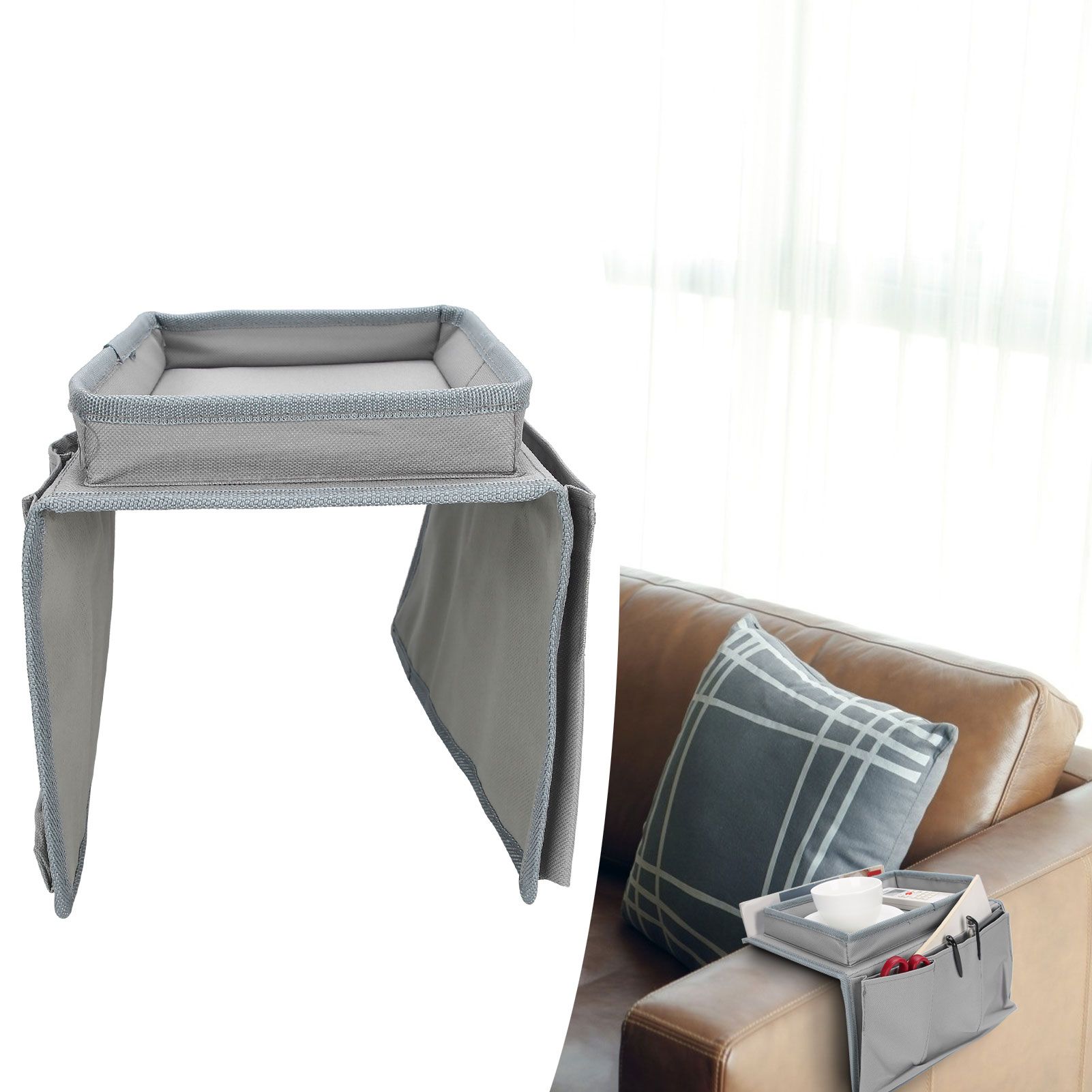 4 Pockets Sofa Armrest TV Remote Control Organizer Armchair Couch Bag with Cup view 9