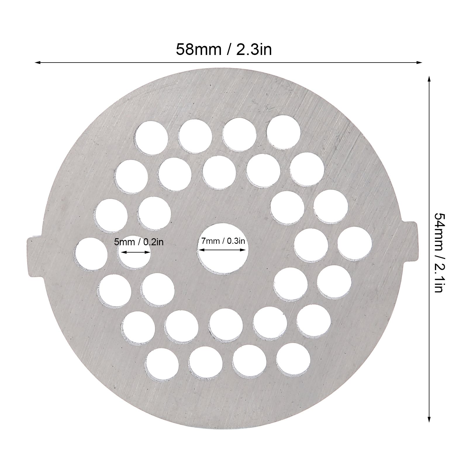 2Pcs Electric Mincer Blade Stainless Steel Grinding Plate Round Hole for 5#/B view 11