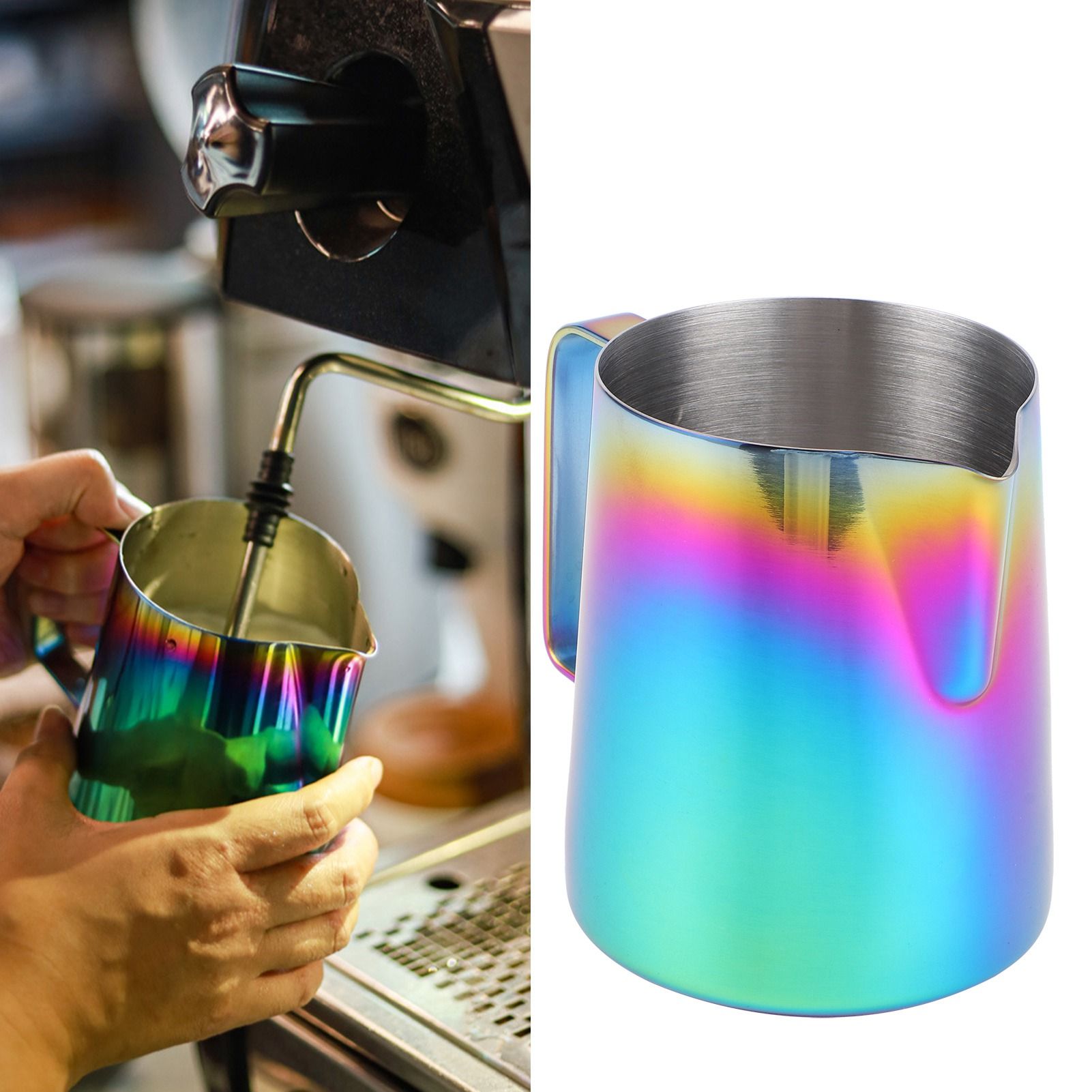 350ml Coffee Pitcher Latte Art Making Cup Colorful Milk Frothing Pitcher with view 9