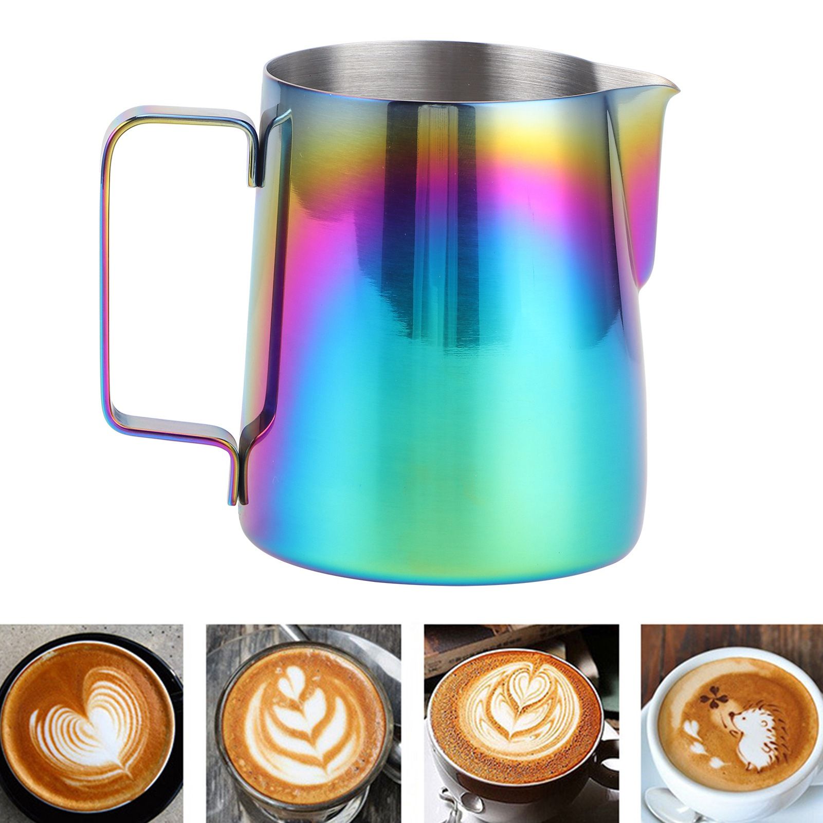 350ml Coffee Pitcher Latte Art Making Cup Colorful Milk Frothing Pitcher with view 14