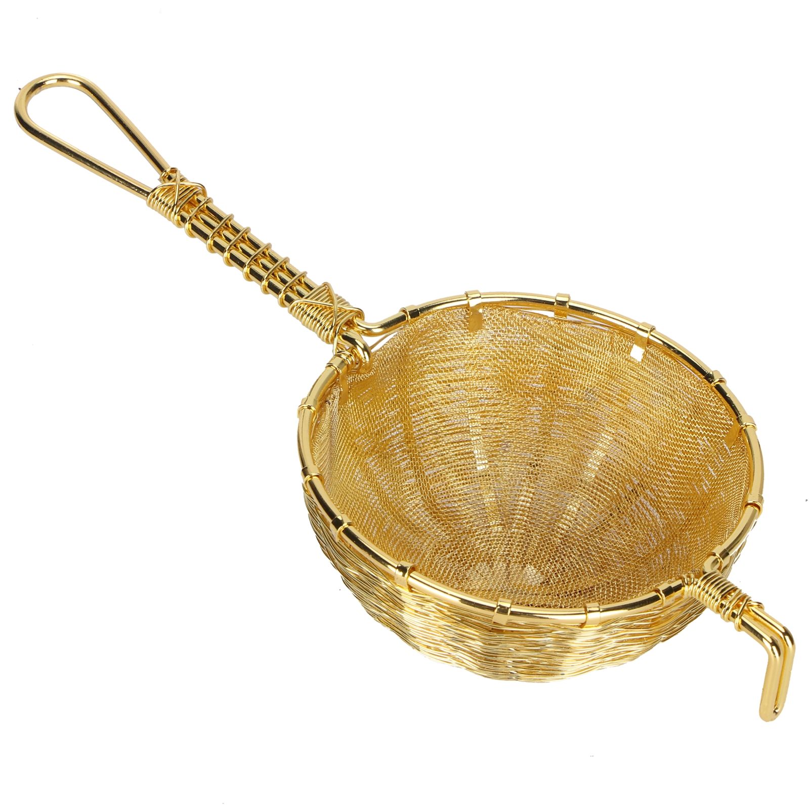 Tea Infuser Strainer Hand Made Copper Reusable Teapot Filter with Long Handle view 6