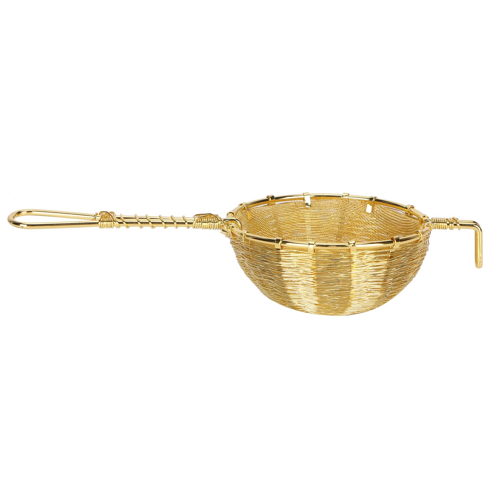 Tea Infuser Strainer Hand Made Copper Reusable Teapot Filter with Long Handle view 7