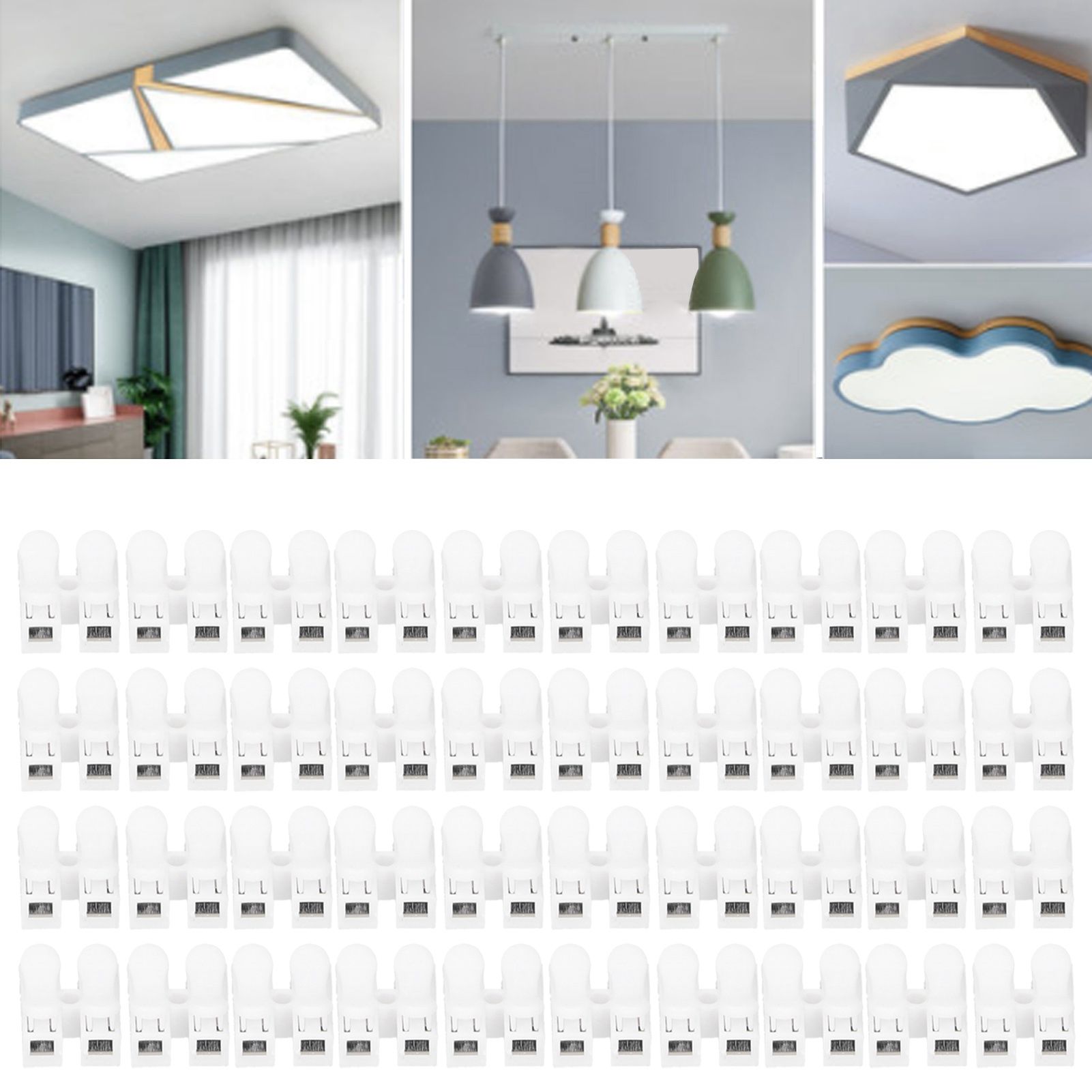 100pcs CH‑2 Connectors for LED Ceiling Light Flame Retardant 2 Port Press Terminal view 9