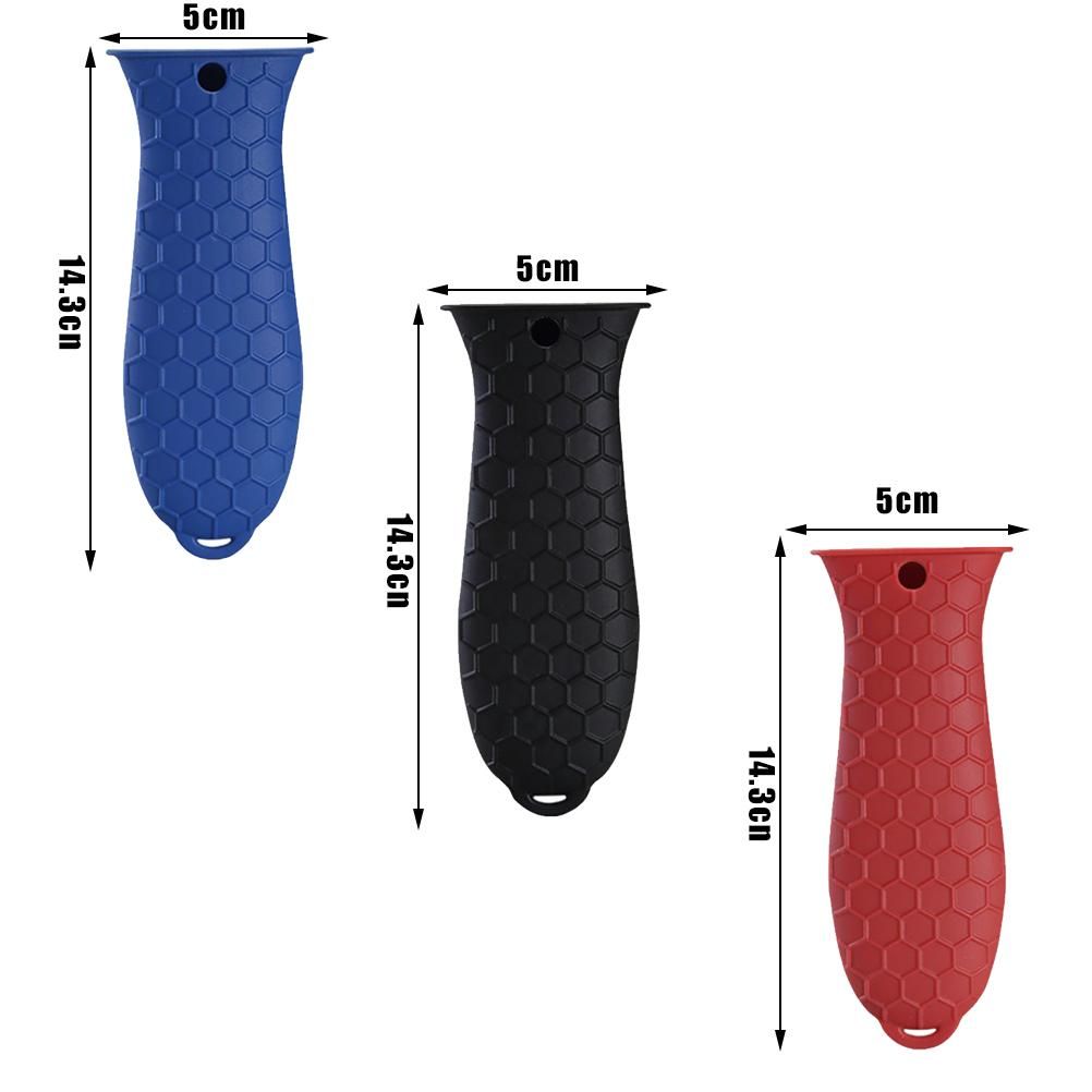 4PCS Silicone Hot Handle Holder and Silicone Auxiliary Handle Holder Iron Pan view 2