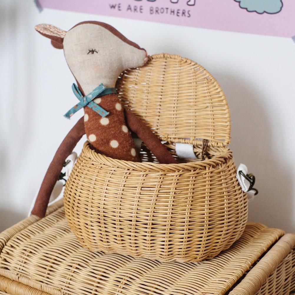 Kids Backpacks Portable Hand Woven Basket Handmade Woven Bike Basket Great for view 6