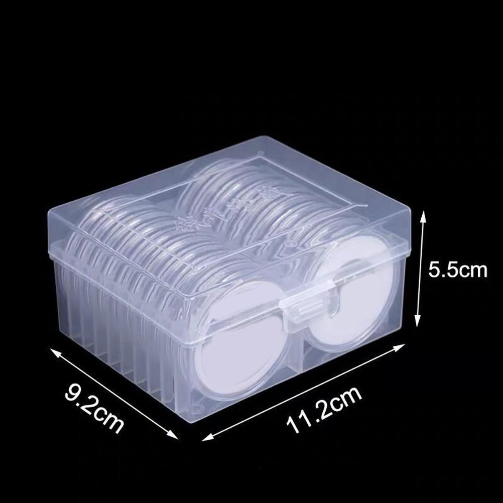 Coin Holder Capsules Round Plastic Clear Coin Container Case for Coins Storage view 2