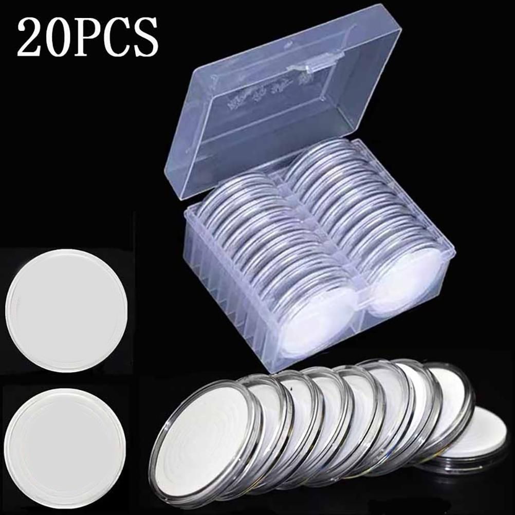 Coin Holder Capsules Round Plastic Clear Coin Container Case for Coins Storage view 5