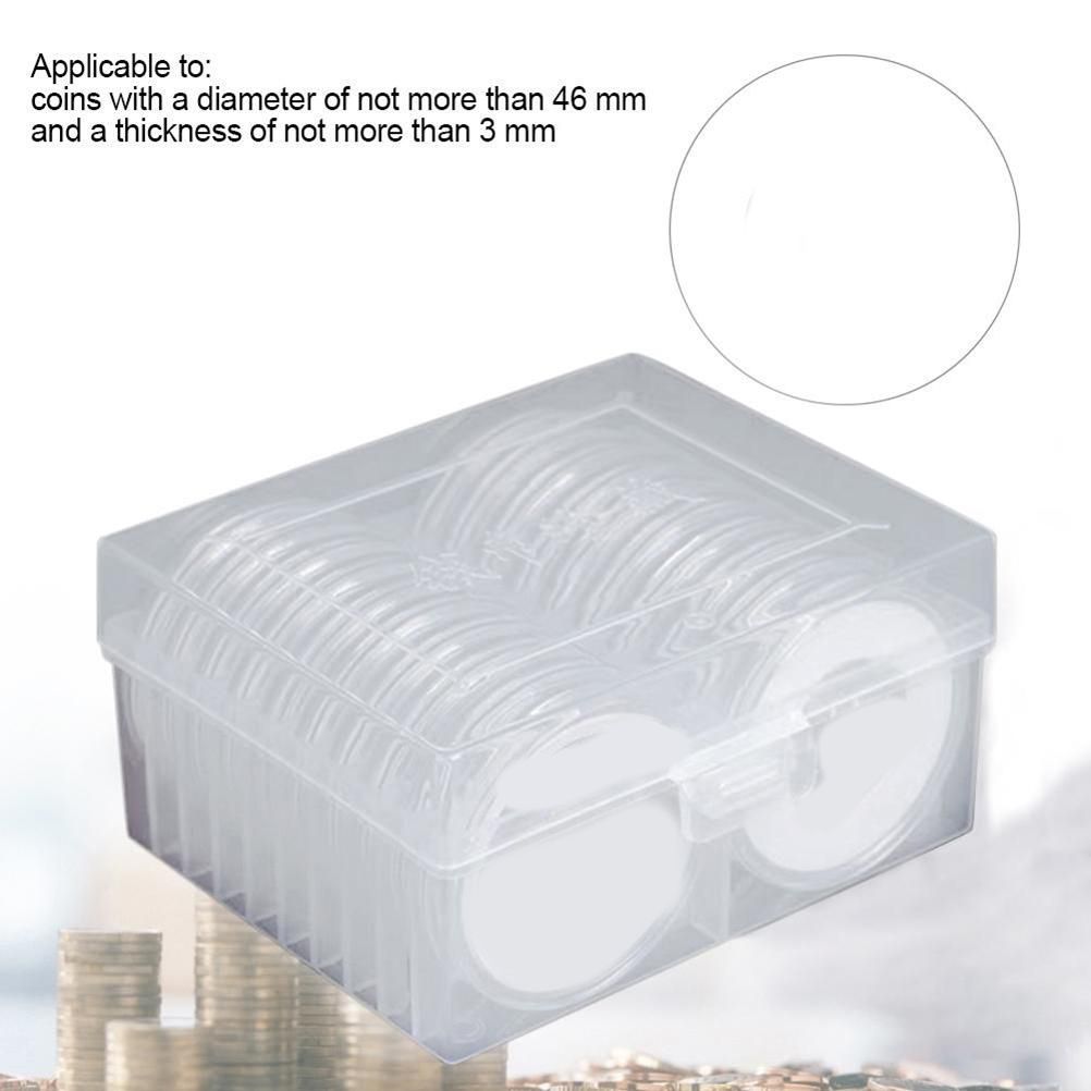 Coin Holder Capsules Round Plastic Clear Coin Container Case for Coins Storage view 7