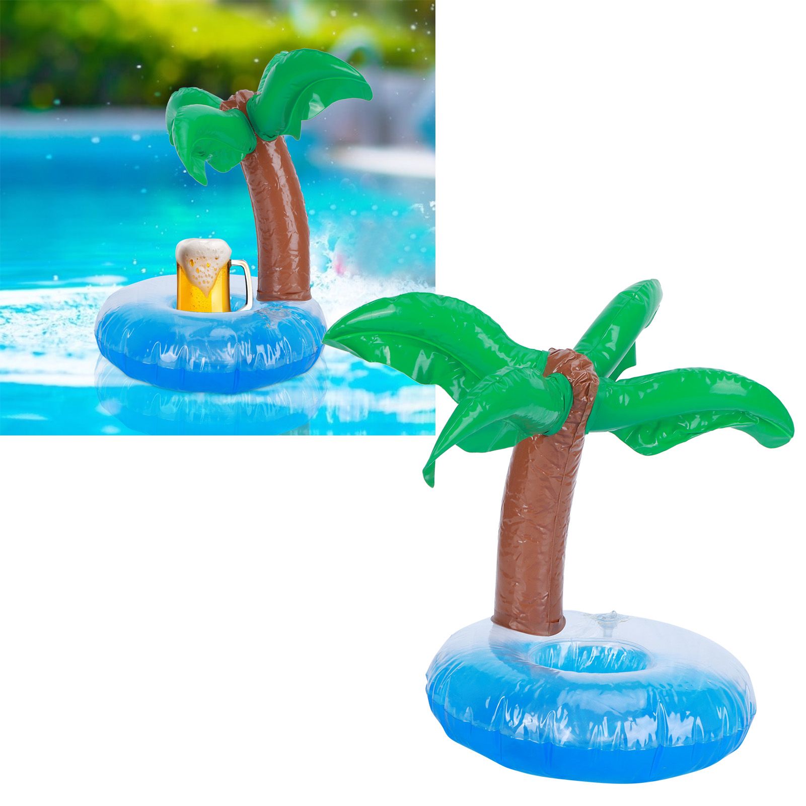 10Pcs Inflatable Drink Holder PVC Floating Cup Mat for Swimming Pool Party Beach view 9