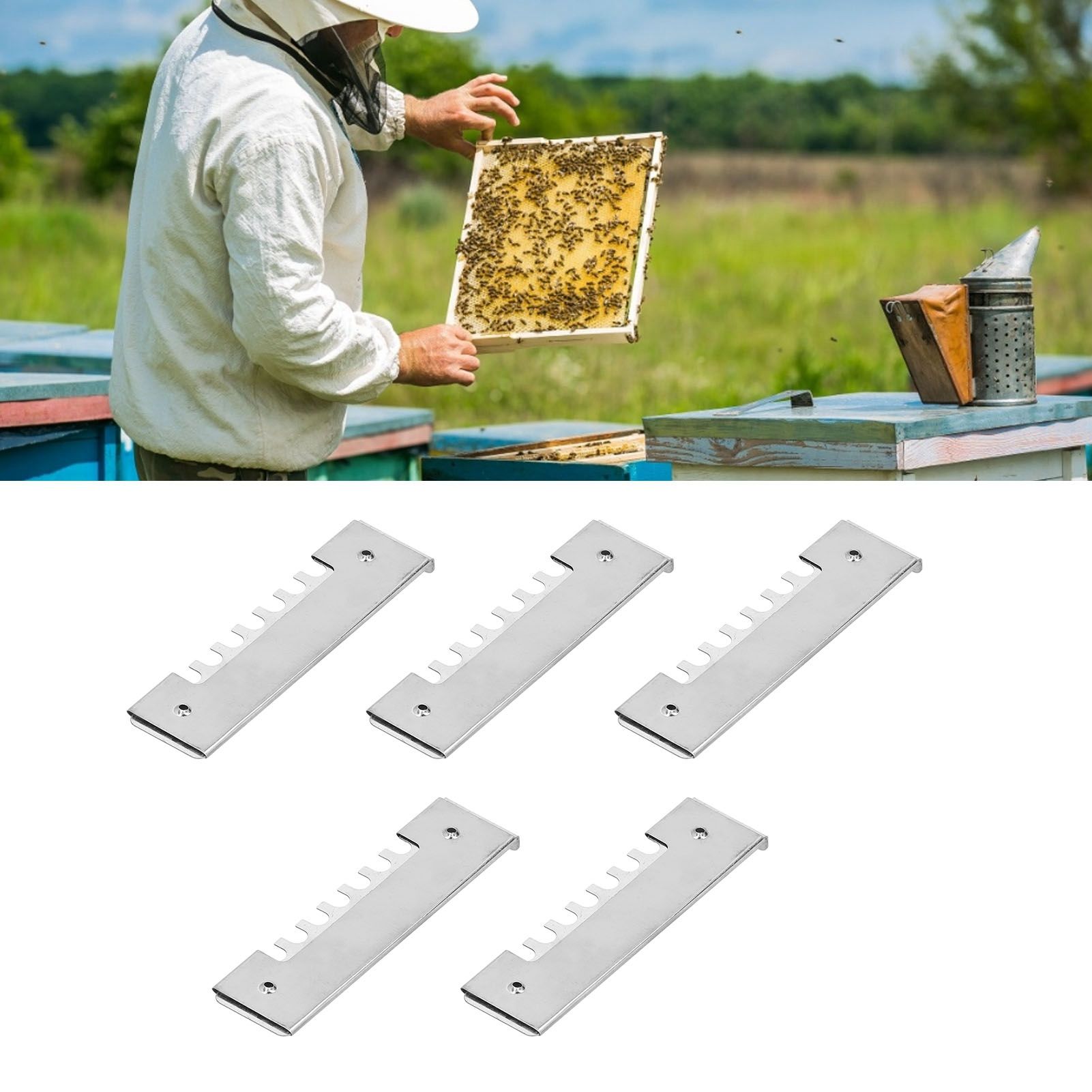 5Pcs Beehive Door Entrance Gate Stainless Steel Anti Escape Guard Beekeeping view 9