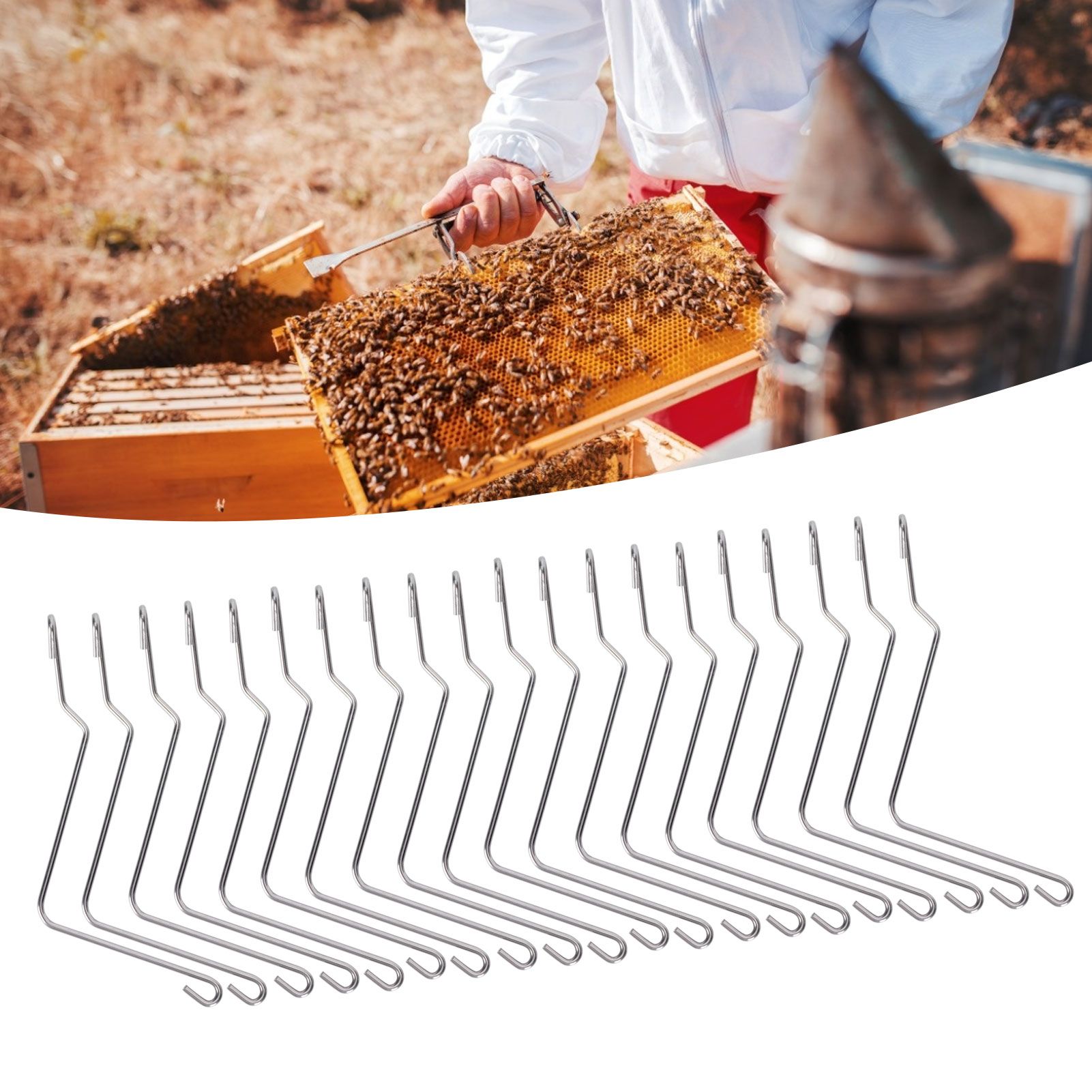 20PCS Stainless Steel Beehive Connector Bend Wire Holder Fastener for Wooden view 11