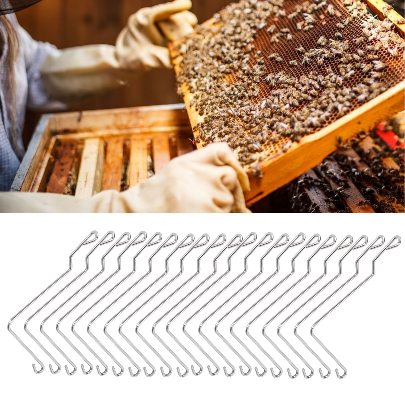 20PCS Stainless Steel Beehive Connector Bend Wire Holder Fastener for Wooden view 12
