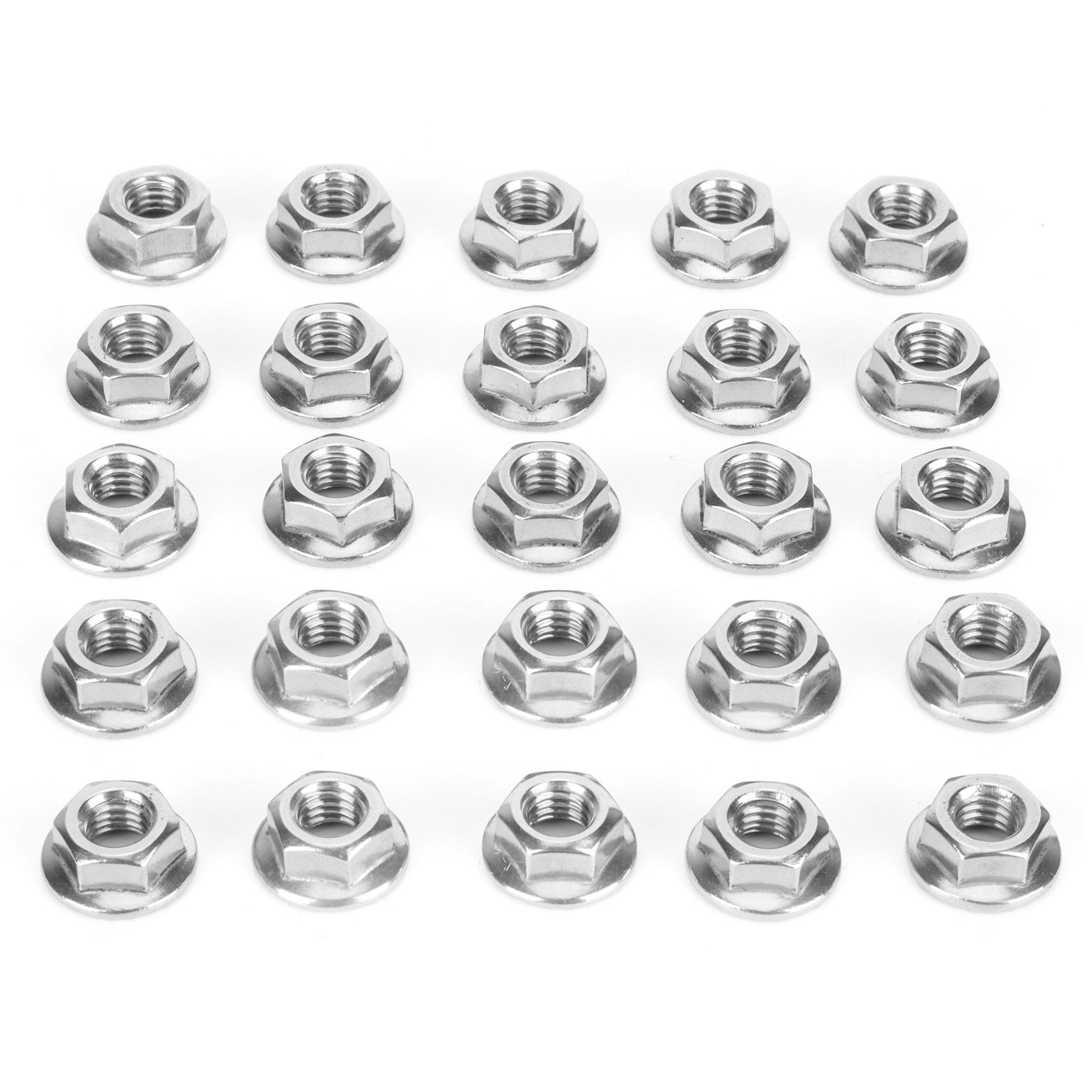 25Pcs Flange Nut Corrosion Resistant Stainless Steel Nuts Greenhouse Supplies