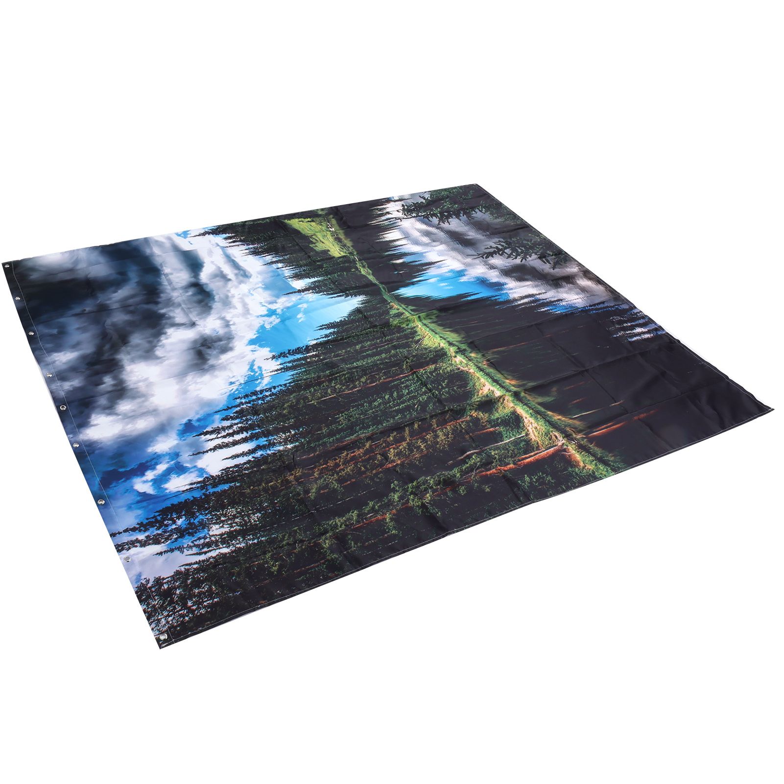 Shower Curtain Landscape Pattern Bath Curtain Set with Rings Home Bathroom view 9