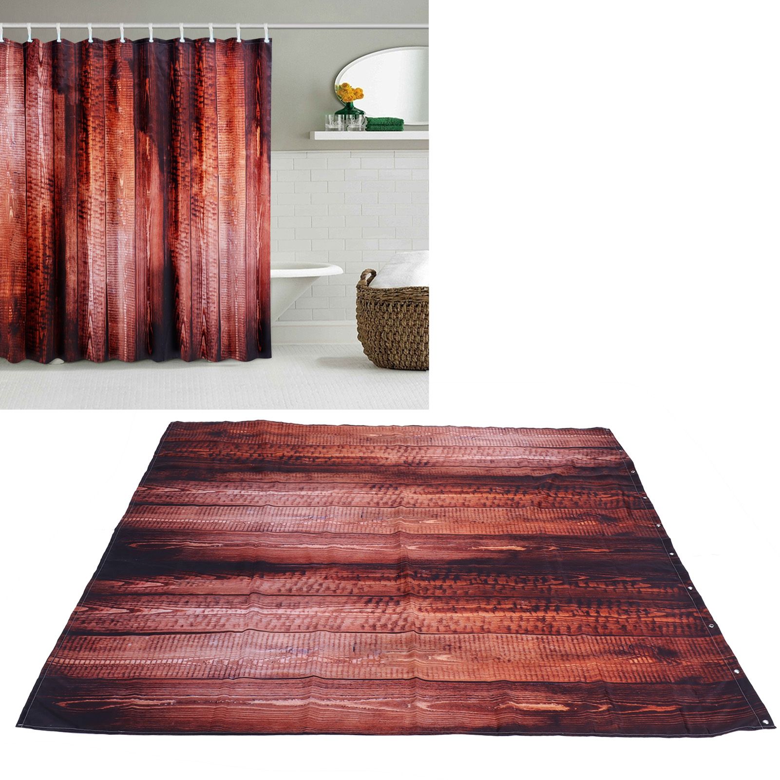 Waterproof Curtain with Hooks Shower Bath Curtain for Bathroom Home view 11