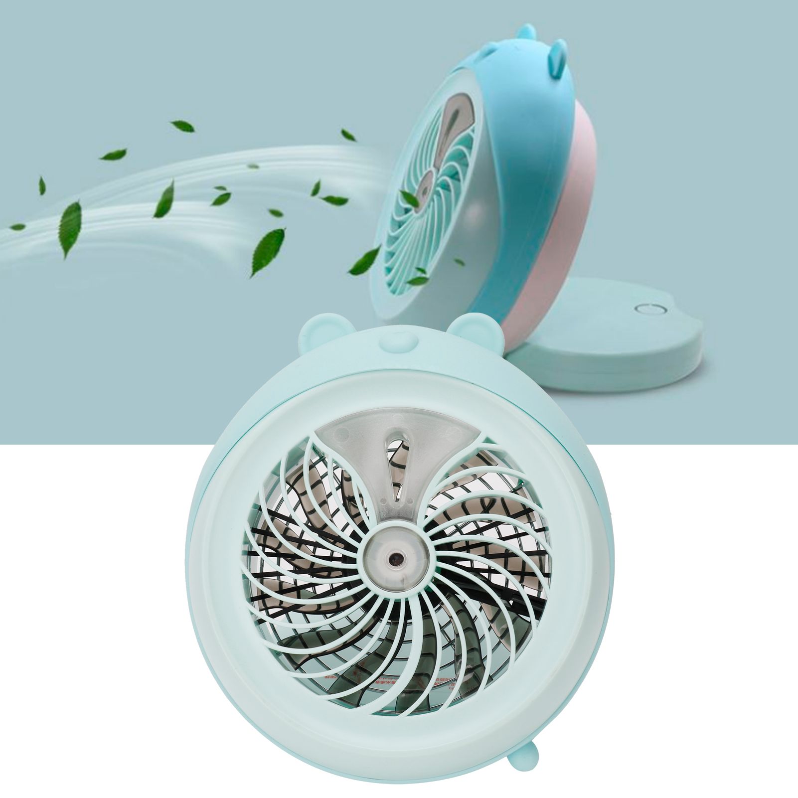 Cute Desktop Mini Fan Portable Humidifying Mist Spray Fan for Home Office view 10