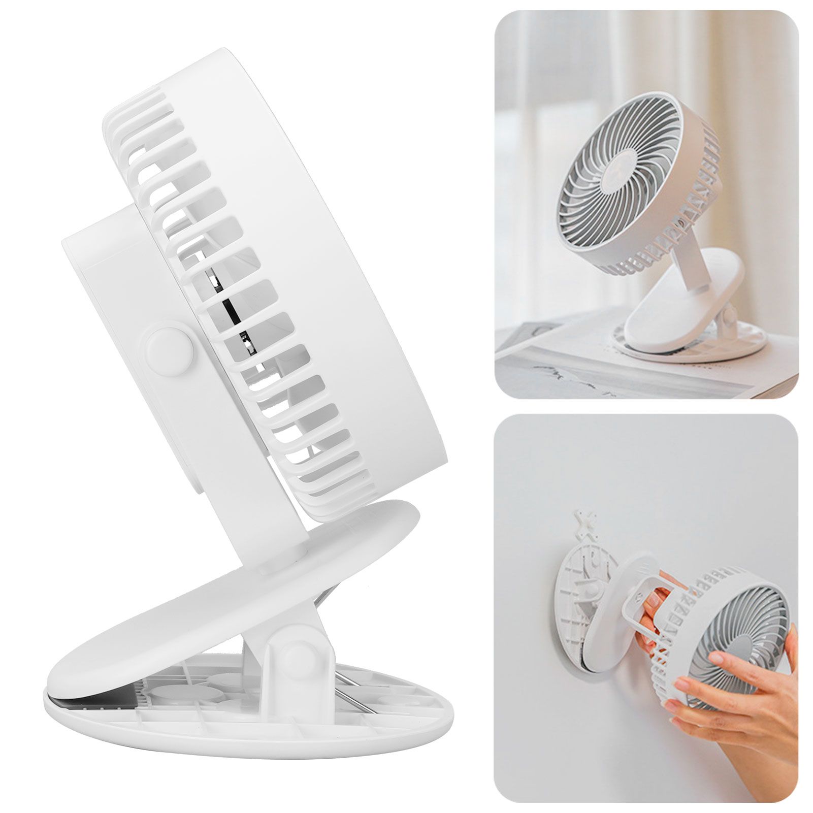 Portable Desk Fan 3 Speed Wind Mini Desktop Fan with Clip for Home Office and view 10