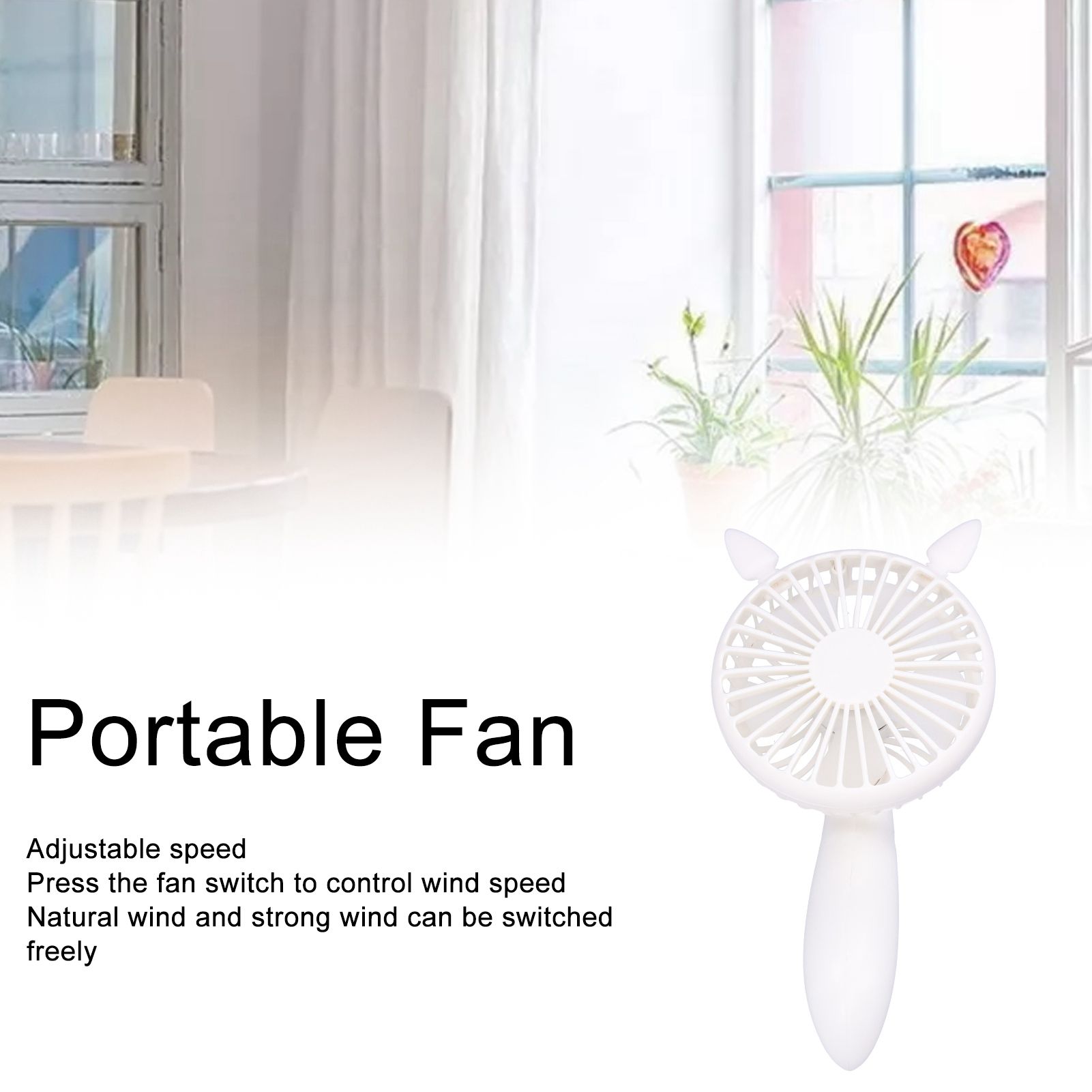 Portable Fan 180 Degrees Rotation Desktop USB Rechargeable Electric Mini view 14