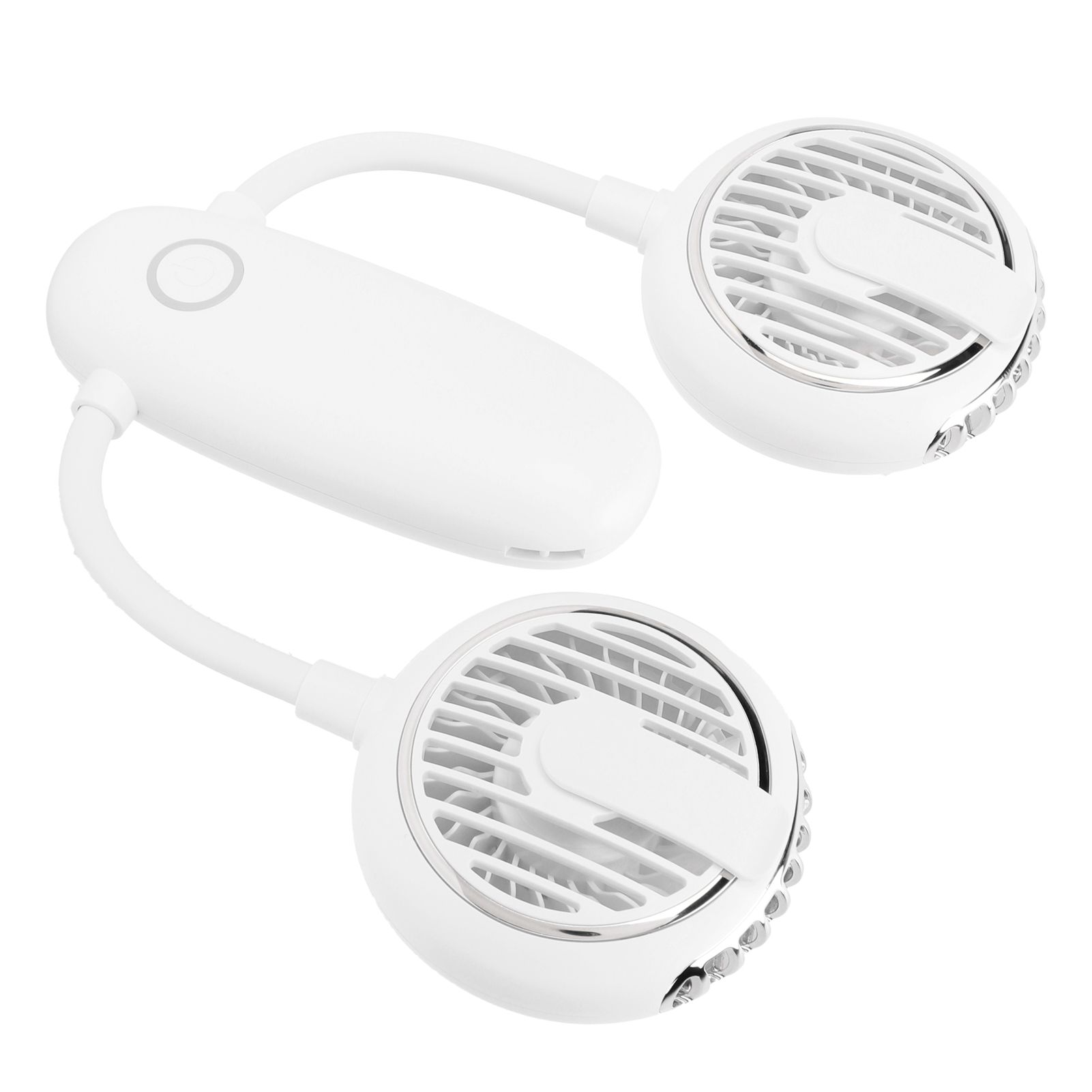 Dual‑Head USB Fan 360° Rotating Portable Neck‑Hanging Electric Fan for Outdoor view 3