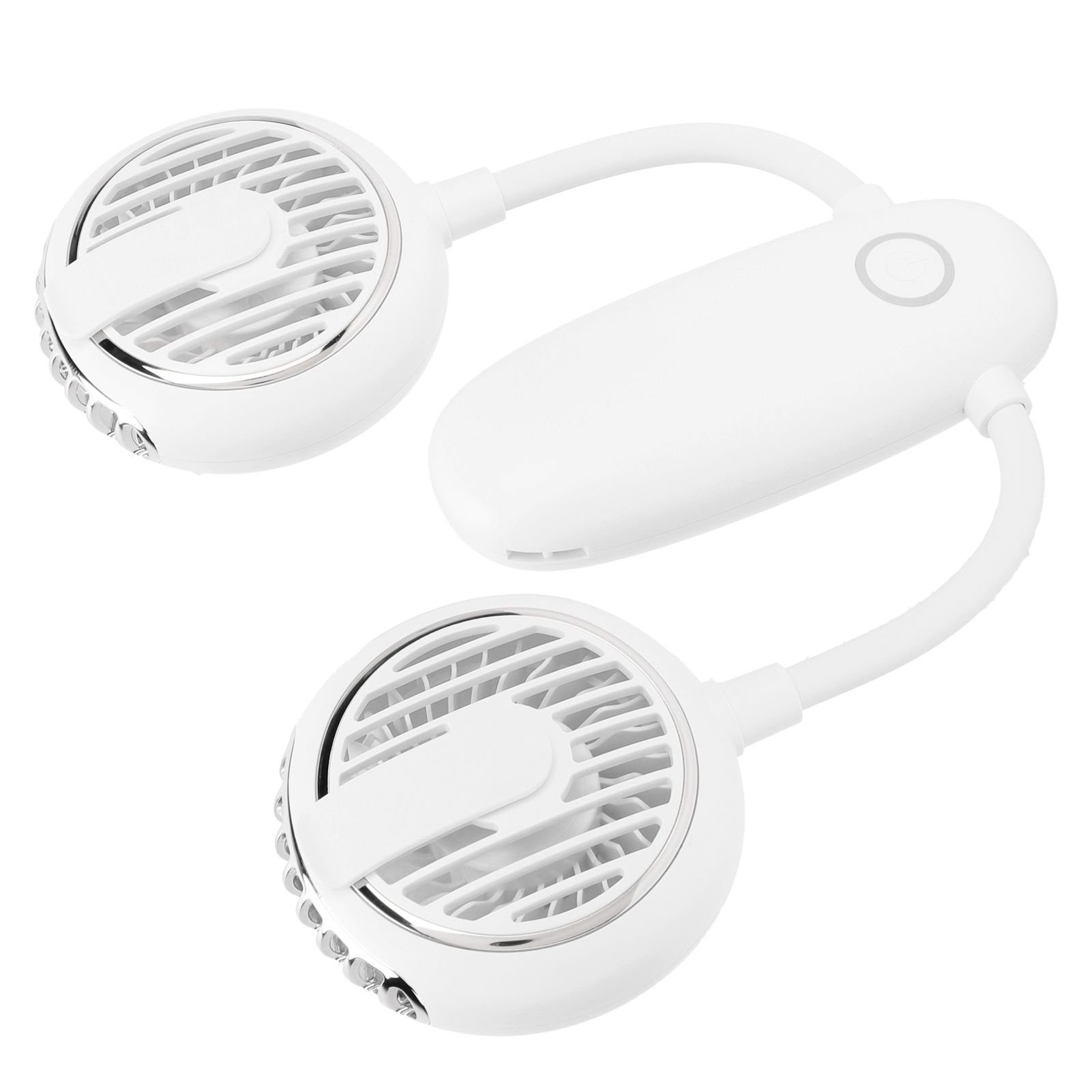 Dual‑Head USB Fan 360° Rotating Portable Neck‑Hanging Electric Fan for Outdoor view 4