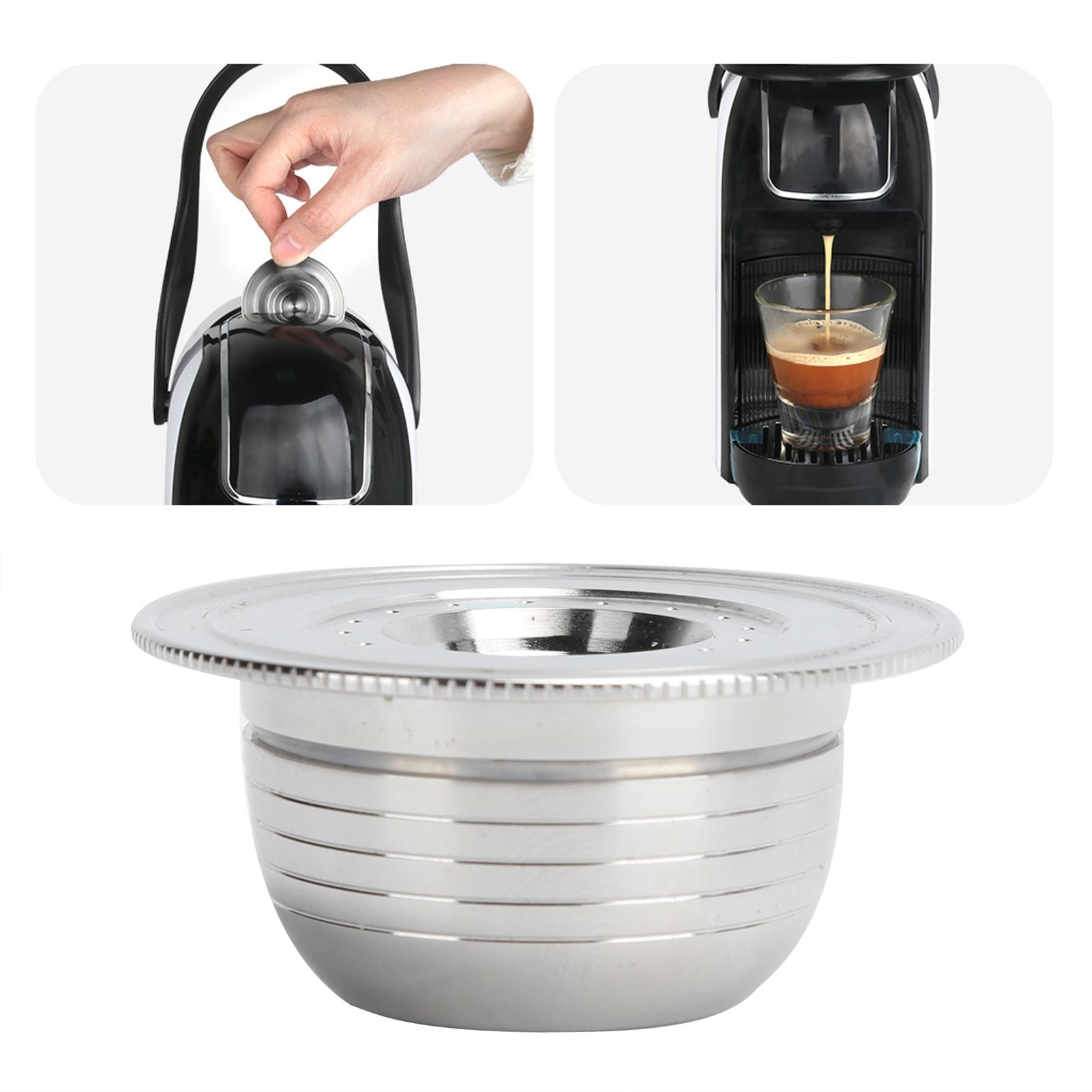 Coffee Capsule Kit with Spoon Brush Gaskets Reusable Coffee Filter Cup Fit for view 12