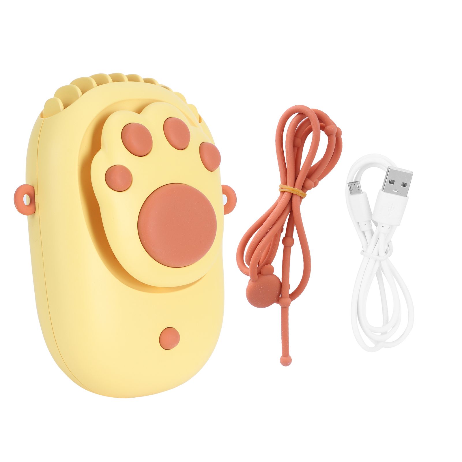 Yellow 3‑Gears Speed Wind Adjustable Electric Fan Cute USB Charging Fan for view 2