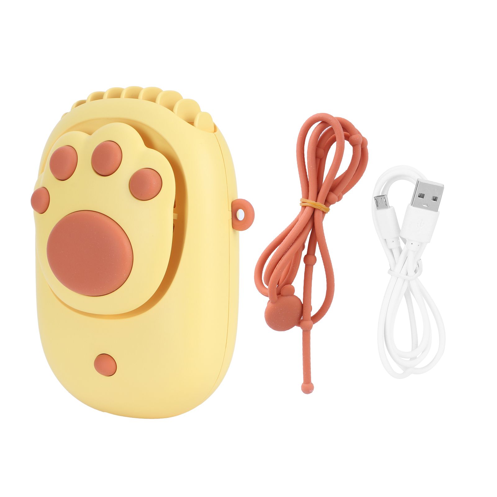 Yellow 3‑Gears Speed Wind Adjustable Electric Fan Cute USB Charging Fan for view 3