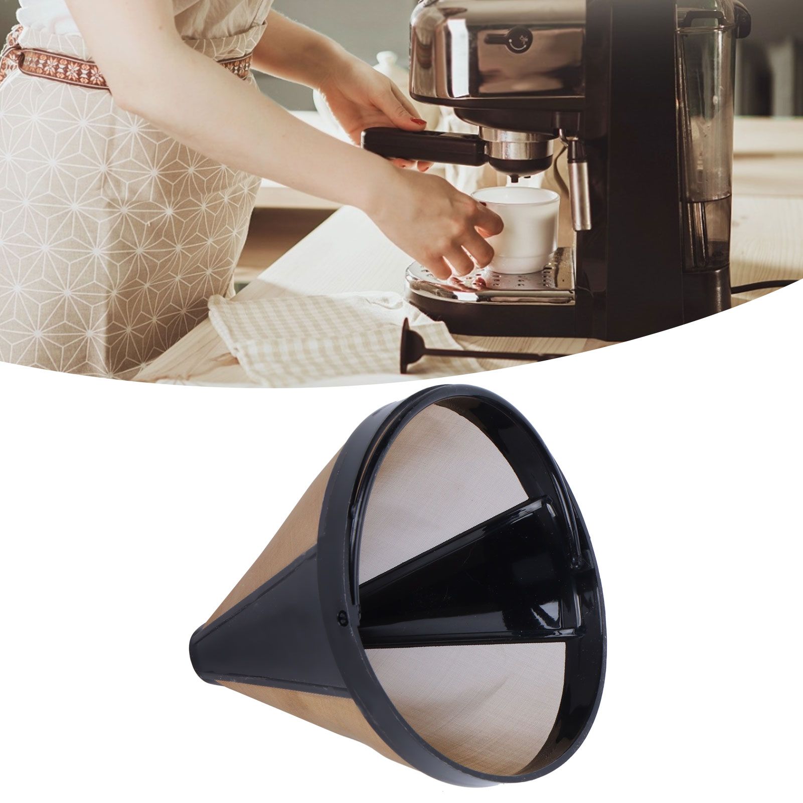 Stainless Steel Coffee Filter Coffee Machine Reusable Cone Coffee Filter view 12