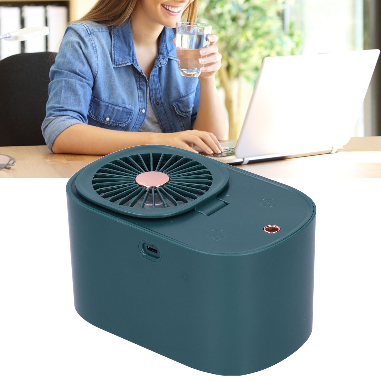 90 Degree Folding Electric Fan 2 in1 Portable Humidifying Electric Fan for view 11