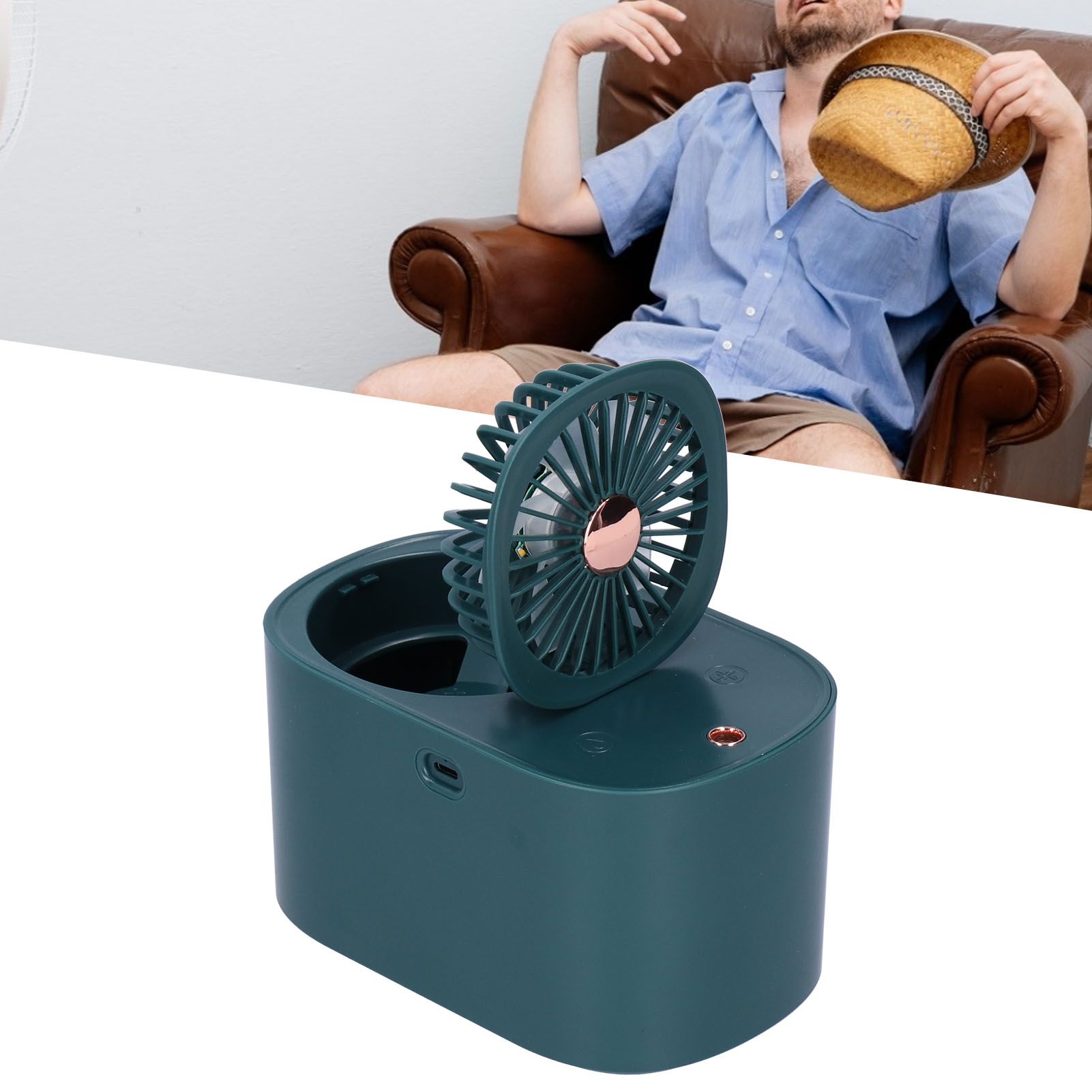 90 Degree Folding Electric Fan 2 in1 Portable Humidifying Electric Fan for view 12