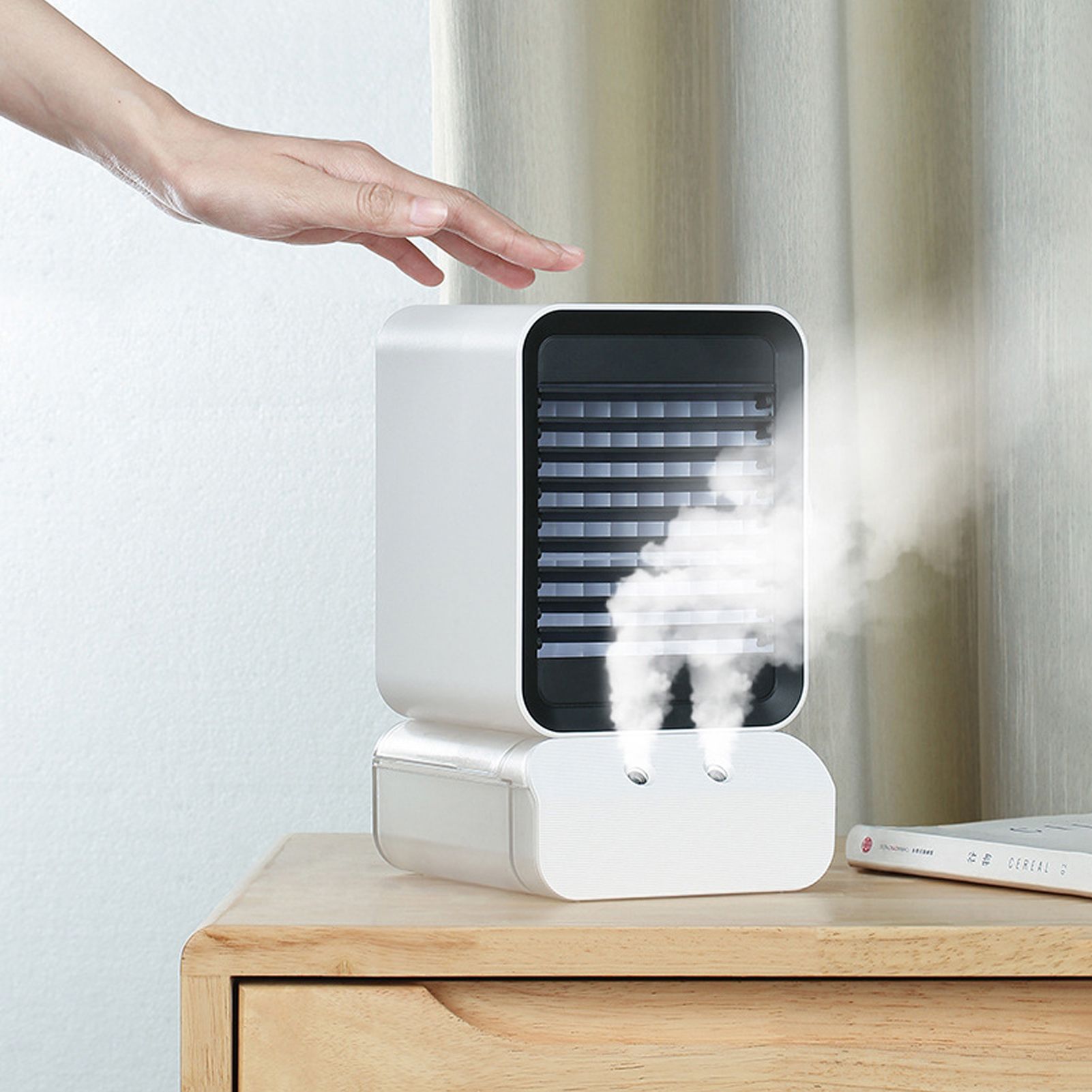 Detachable Desktop Air Conditioner Fan USB Powered Small Air Cooler Spray Fan view 11