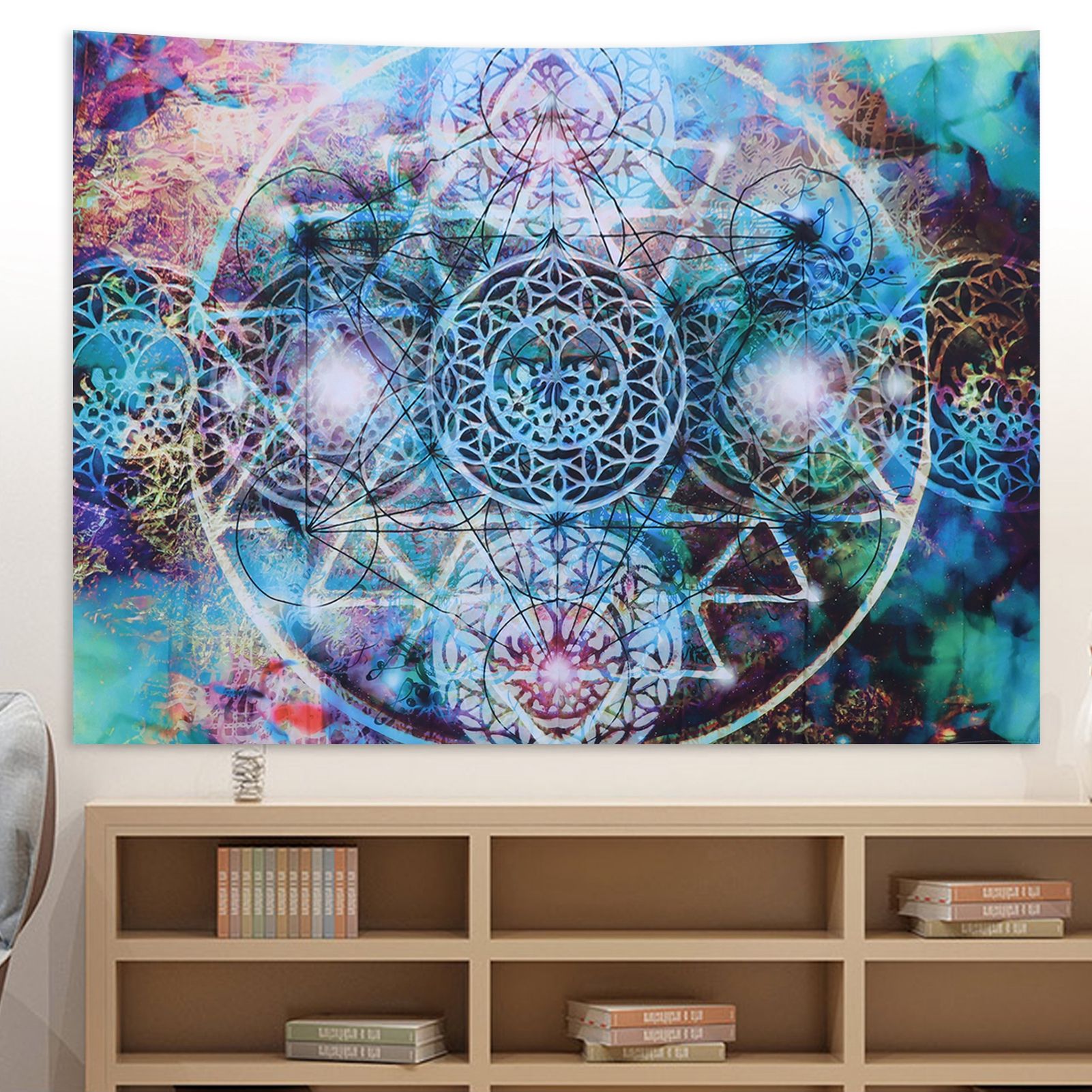 Polyester Tapestry Abstract Geometry Pattern Wall Hanging Blanket Art Home view 11