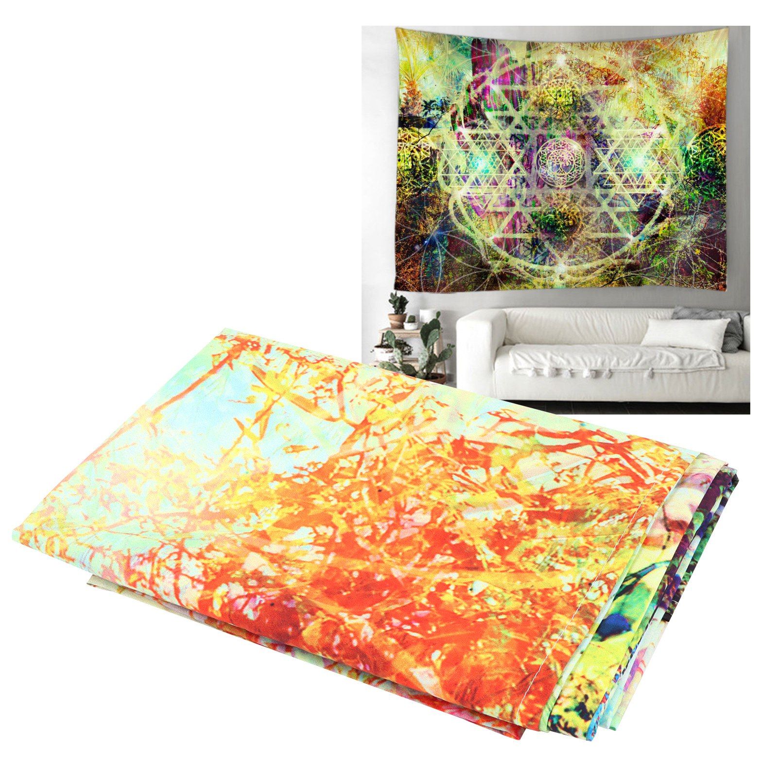 Abstract Geometric Pattern Tapestry Wall Hanging for Living Room Bedroom Art view 11