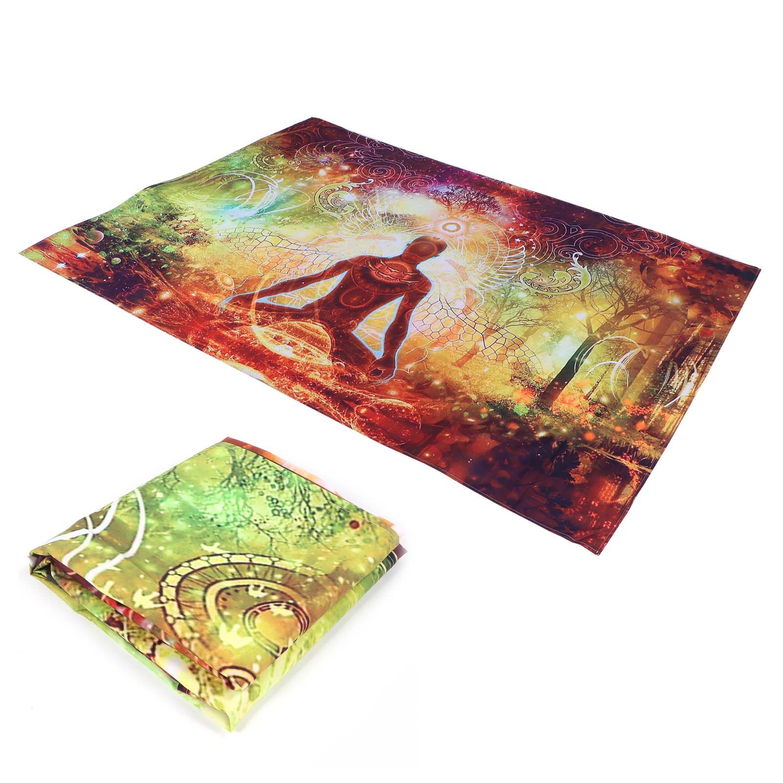 Forest Yoga Background Pattern Tapestry Wall Hanging Wall Blanket for Home view 3